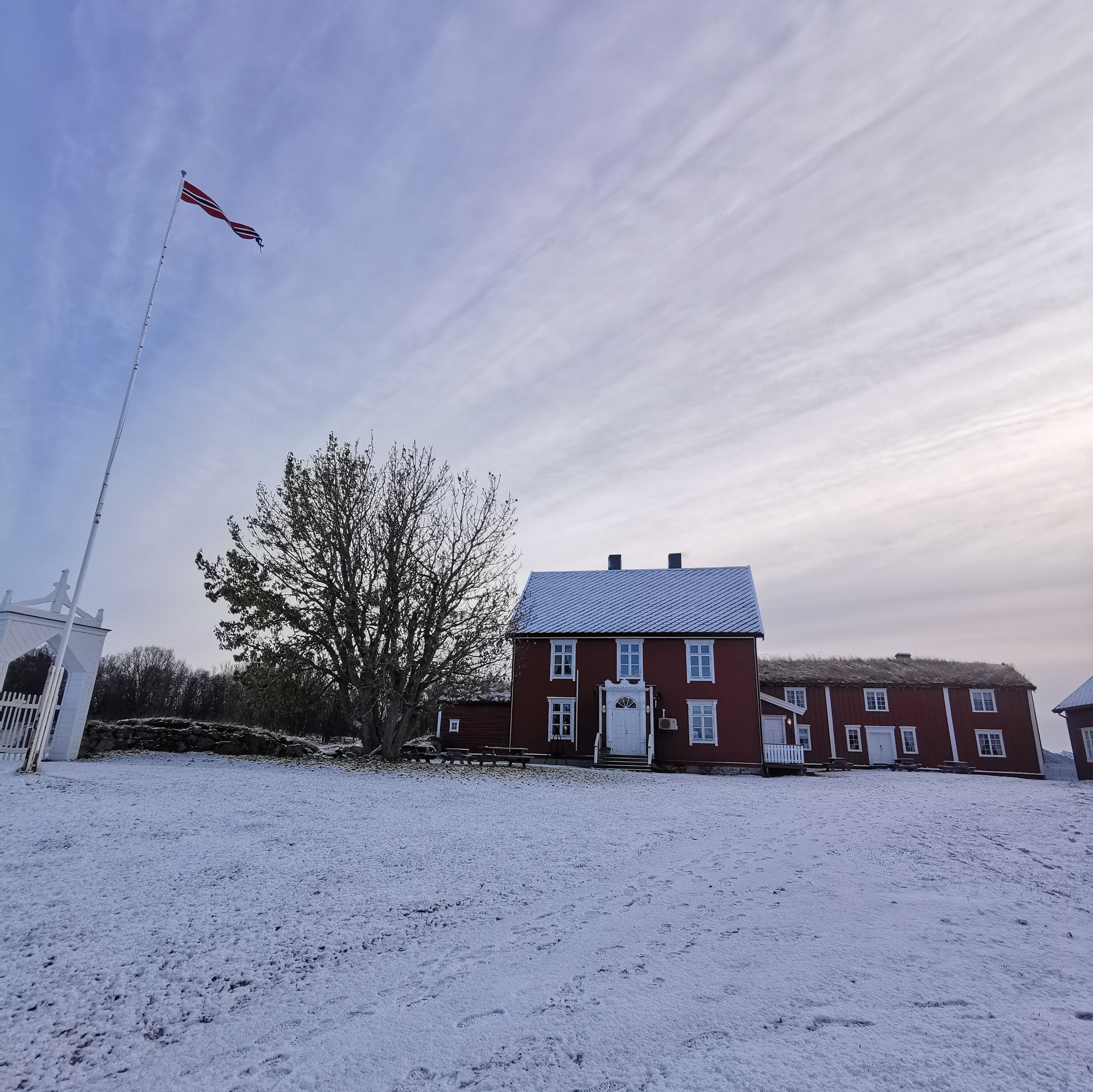 winter picture with traditional houses