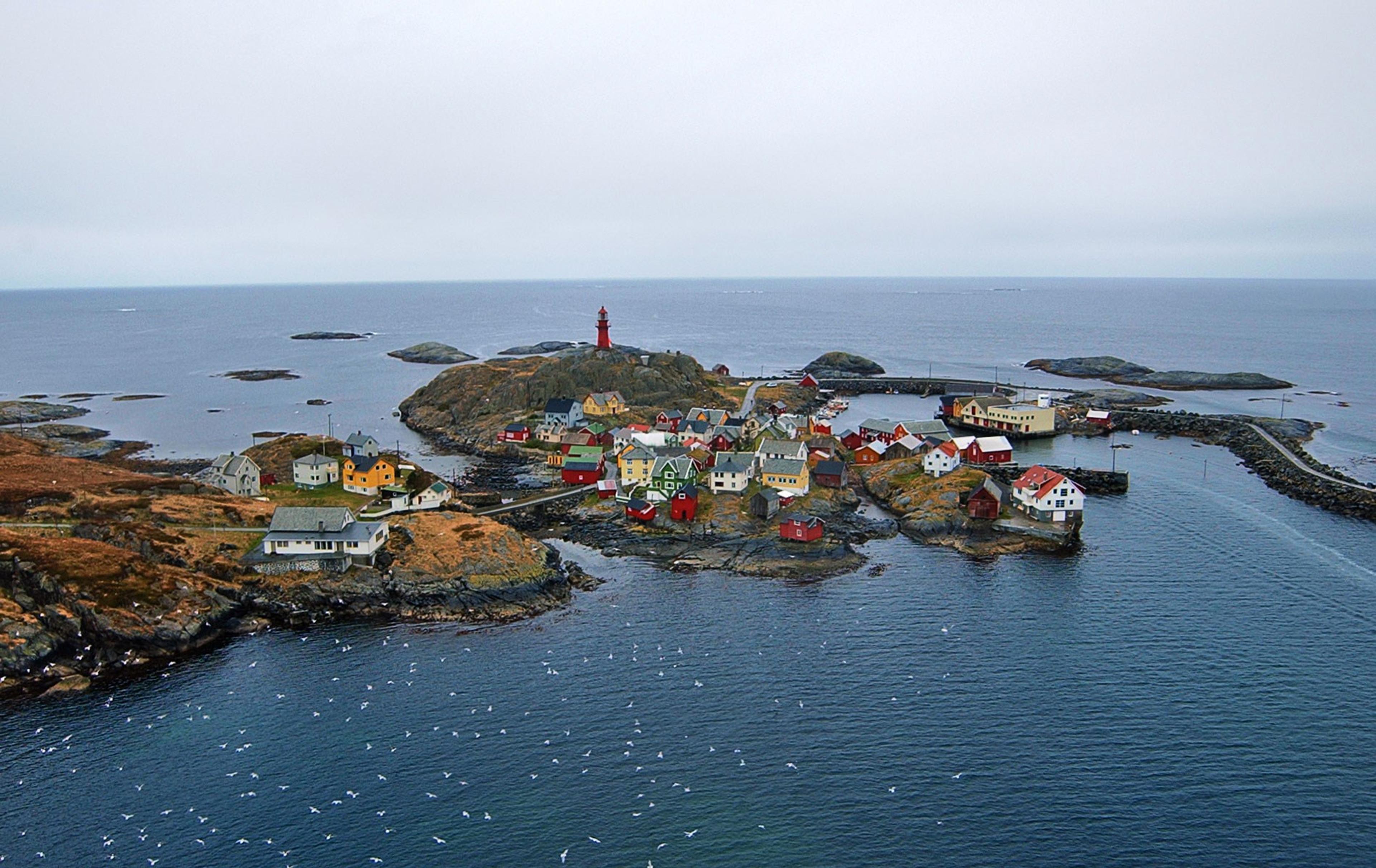The fishing village of Ona and Ona lighthouse