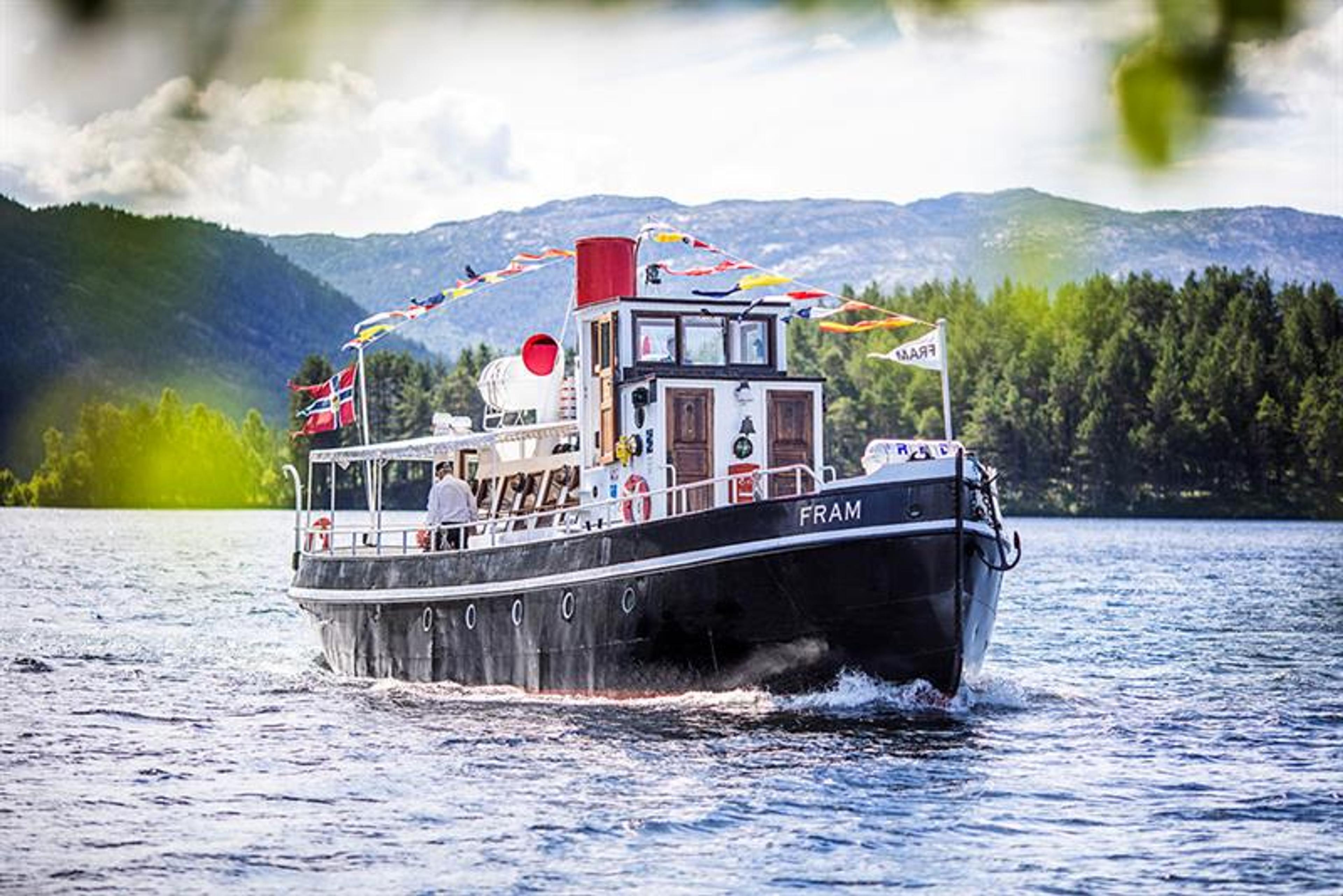 the veteran boat MS Fram on Nisser