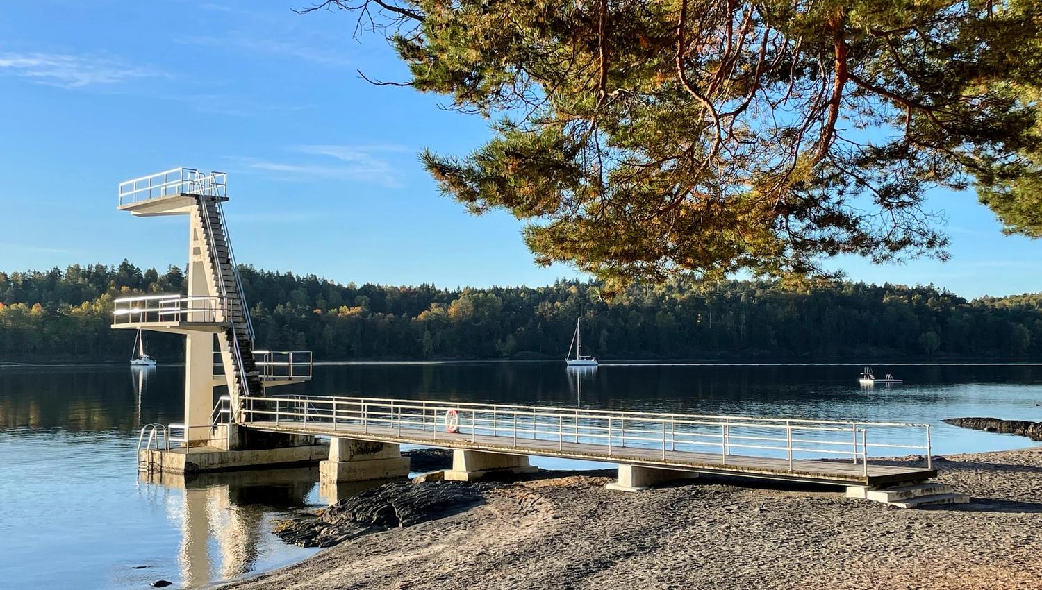 Hvalstrand stupetårn - sjø og skog