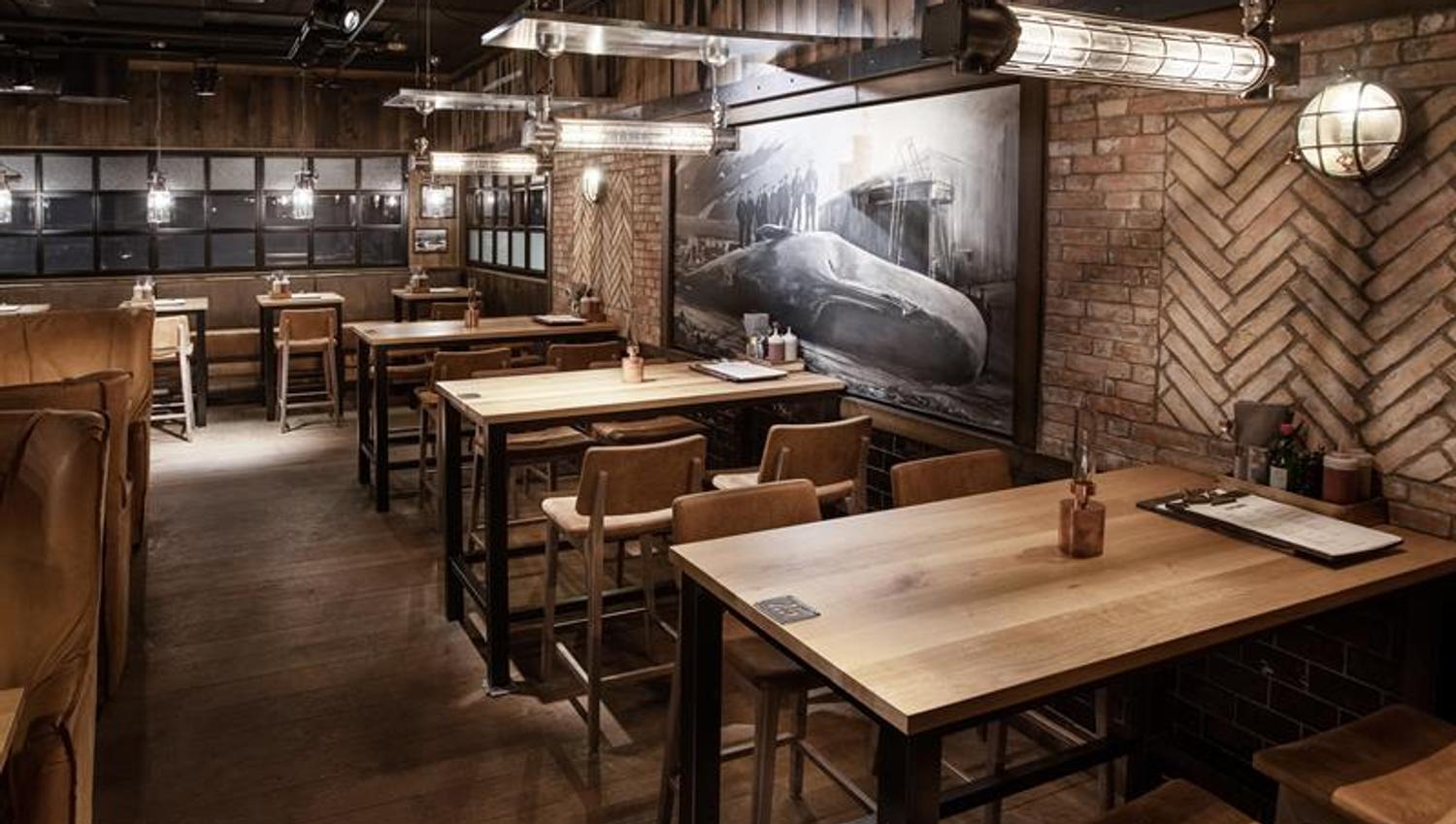 Seating in the restaurant with high chairs