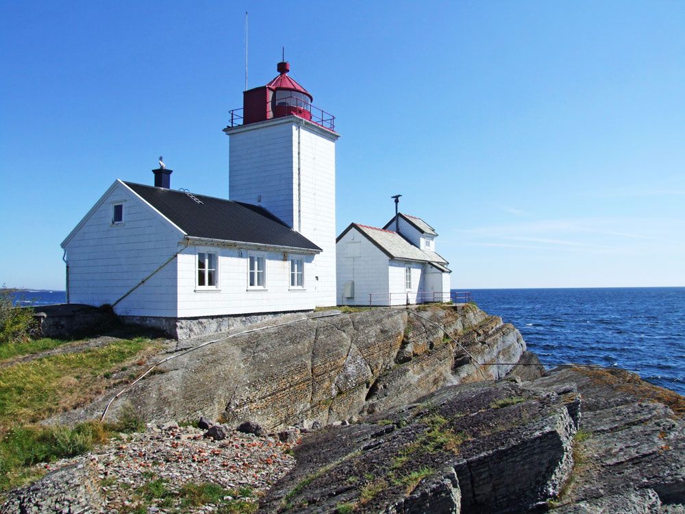 langøytangen lighthouse on the island Langøya in Langesund 
