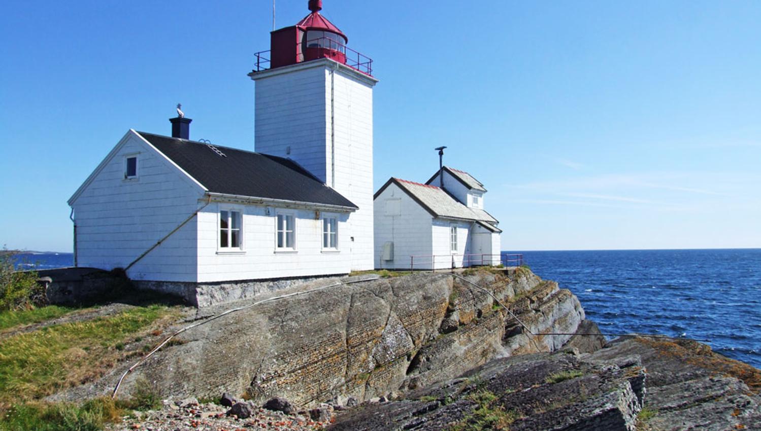 langøytangen lighthouse on the island Langøya in Langesund