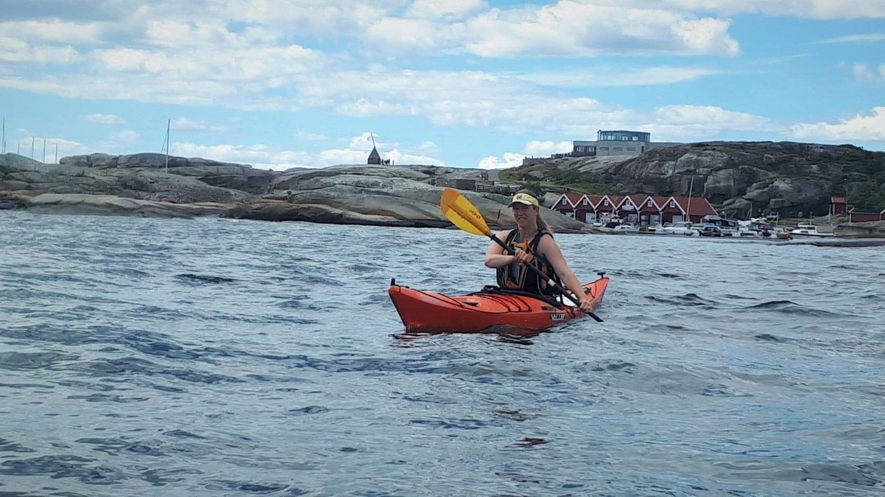 One who paddles in a kayak