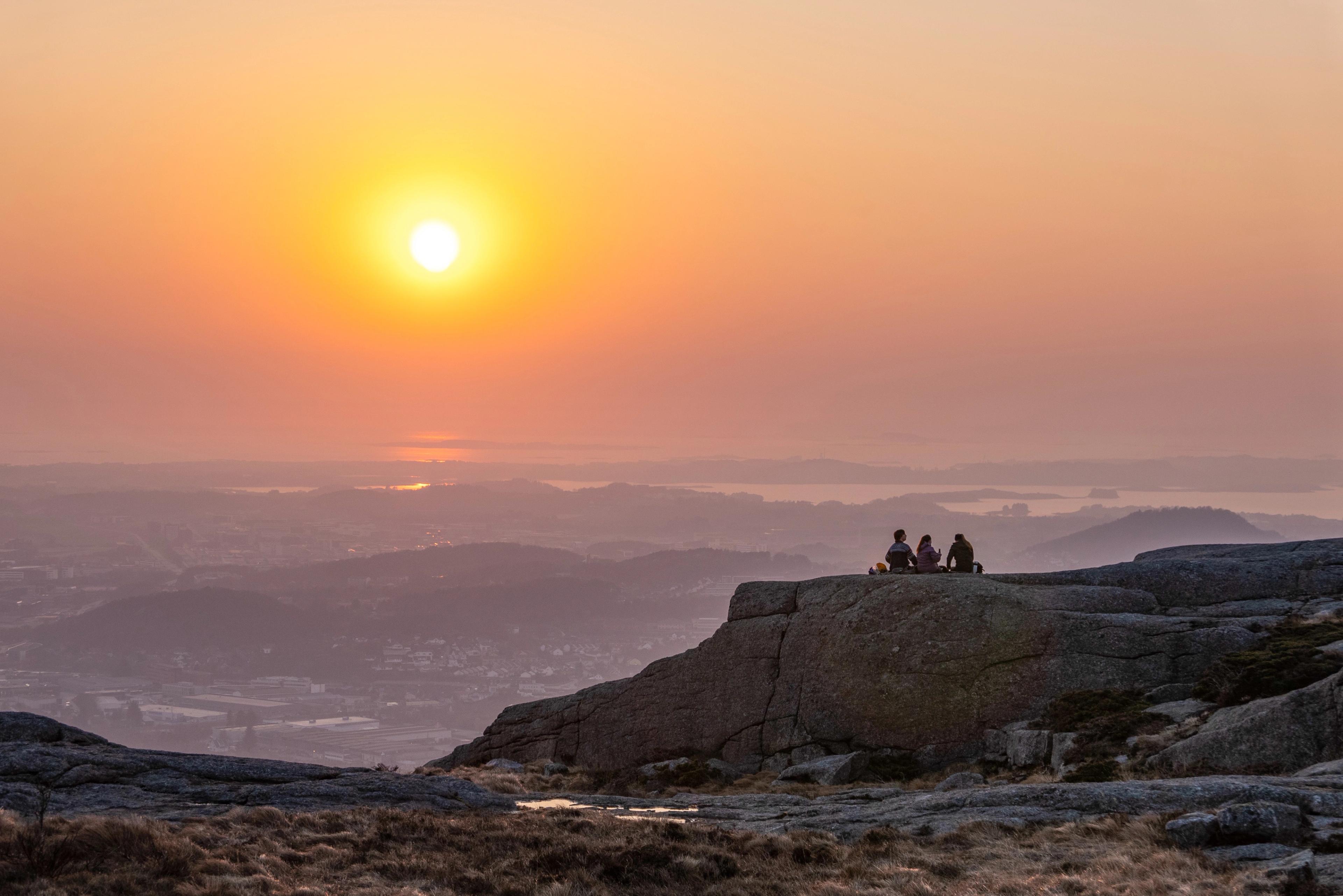 Sunset over Sandnes from Dalsnuten