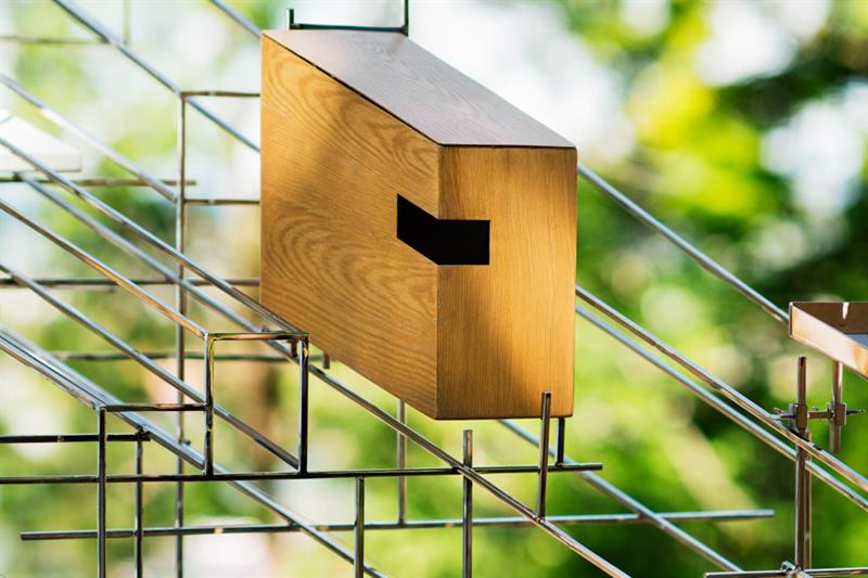 Sarah Szes bird box art: "Still life with a Landscape (Model for a habitat)"