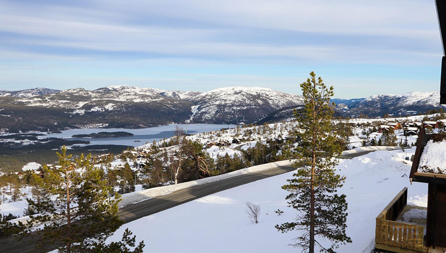 utsikt fra hytte på Vrådal Booking