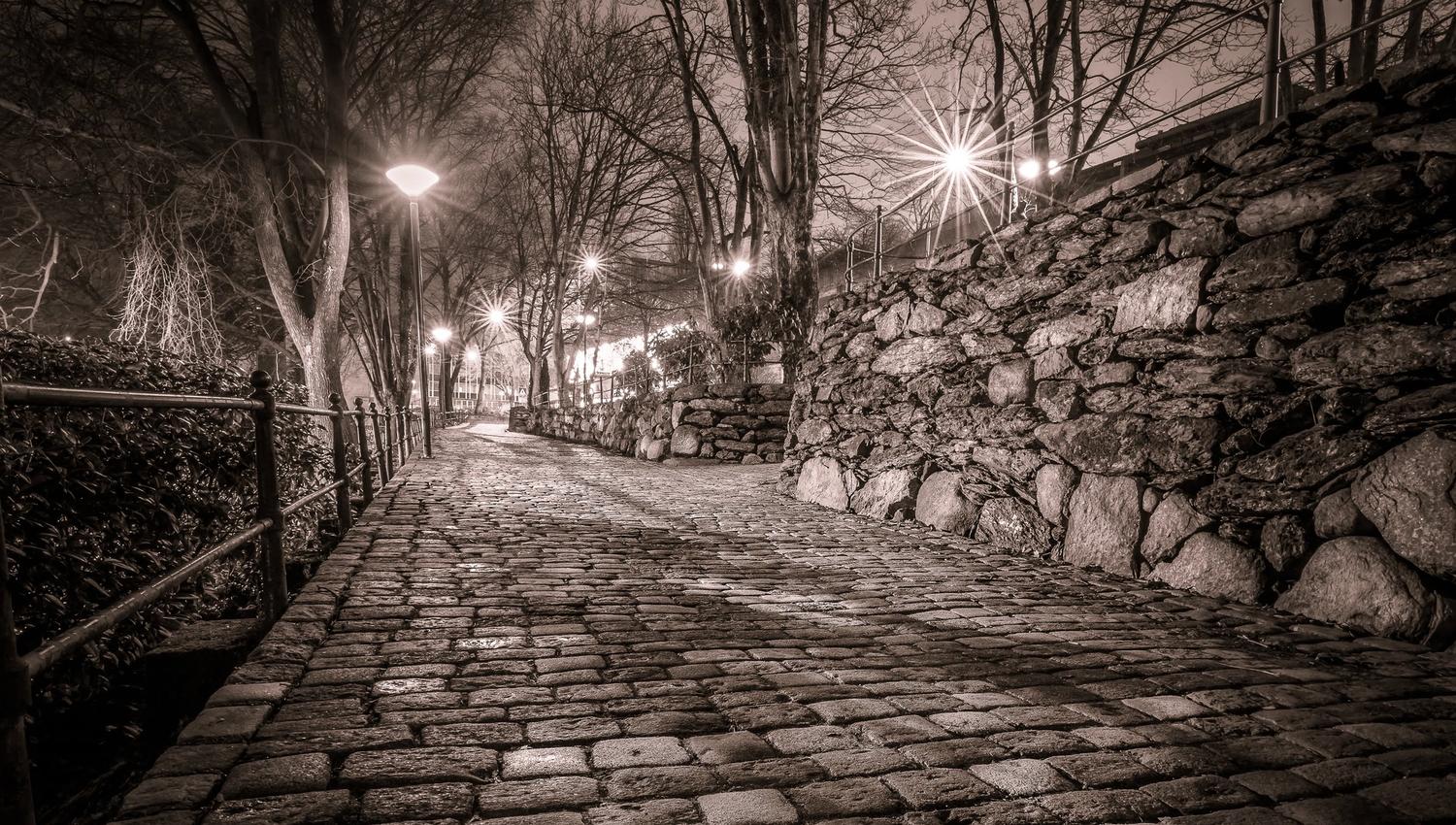 Gamle Stavanger om kvelden