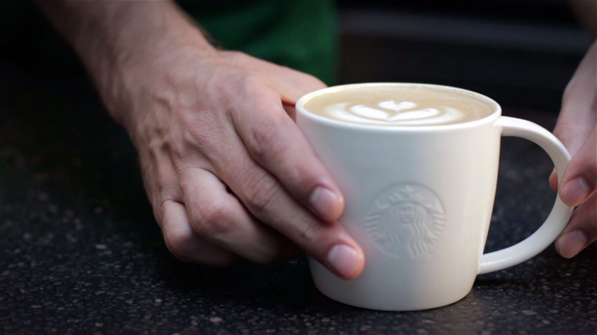 Coffee at Starbucks Kjøttbasaren in Bergen city center