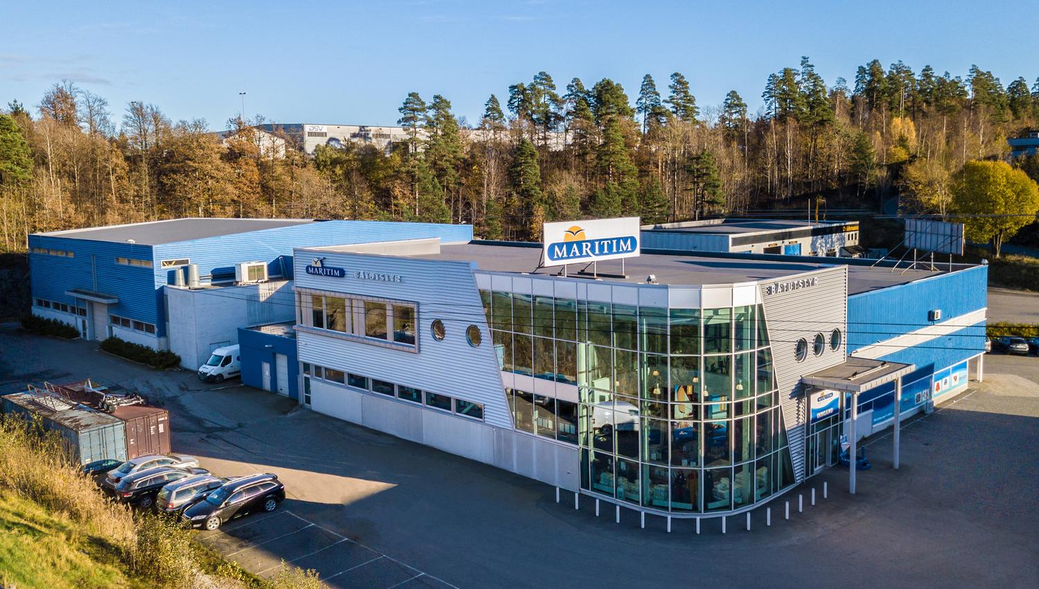 fasade Maritim AS på Stoa i Arendal hvor det selges utstyr til båt