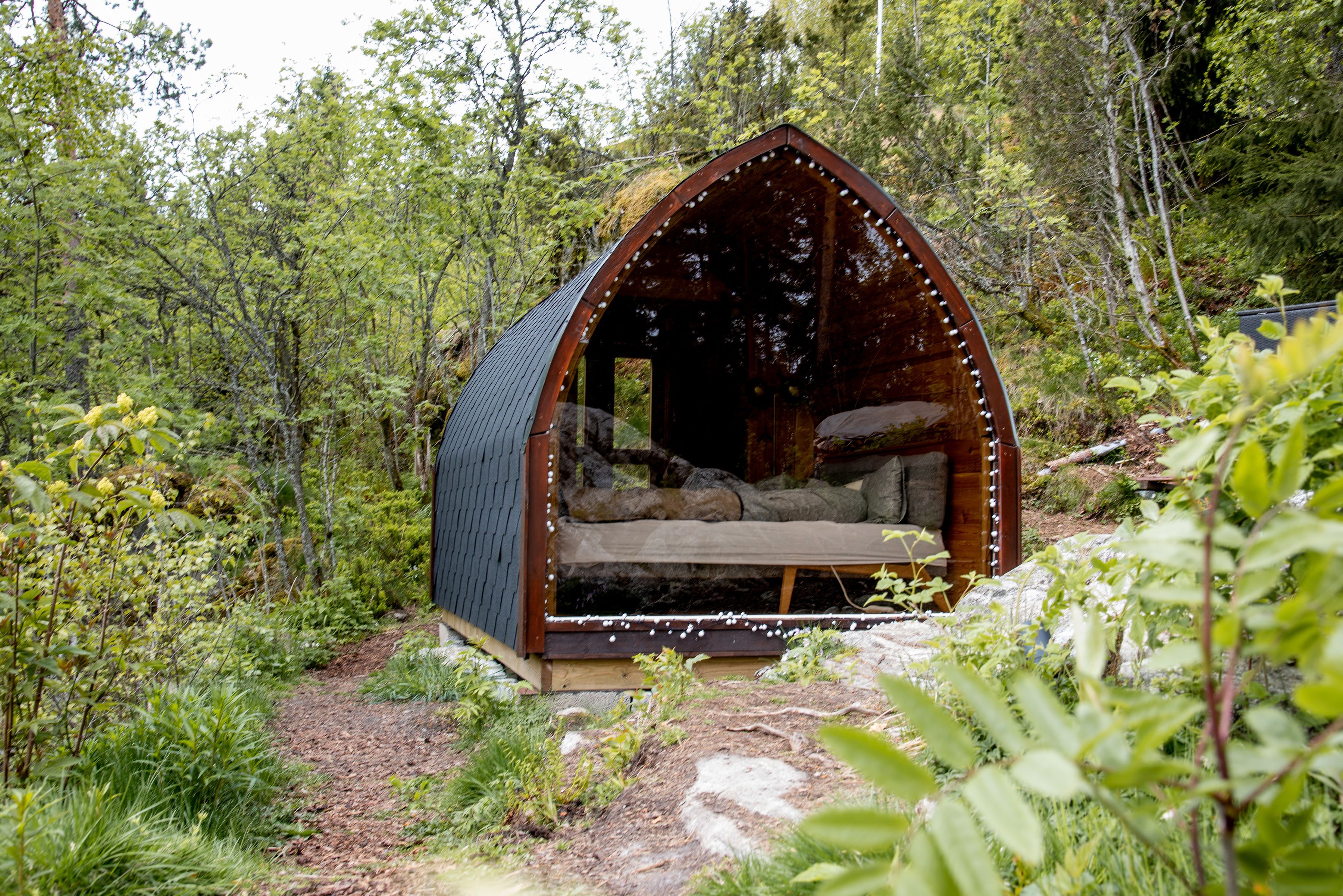 Glasshus med soverplass