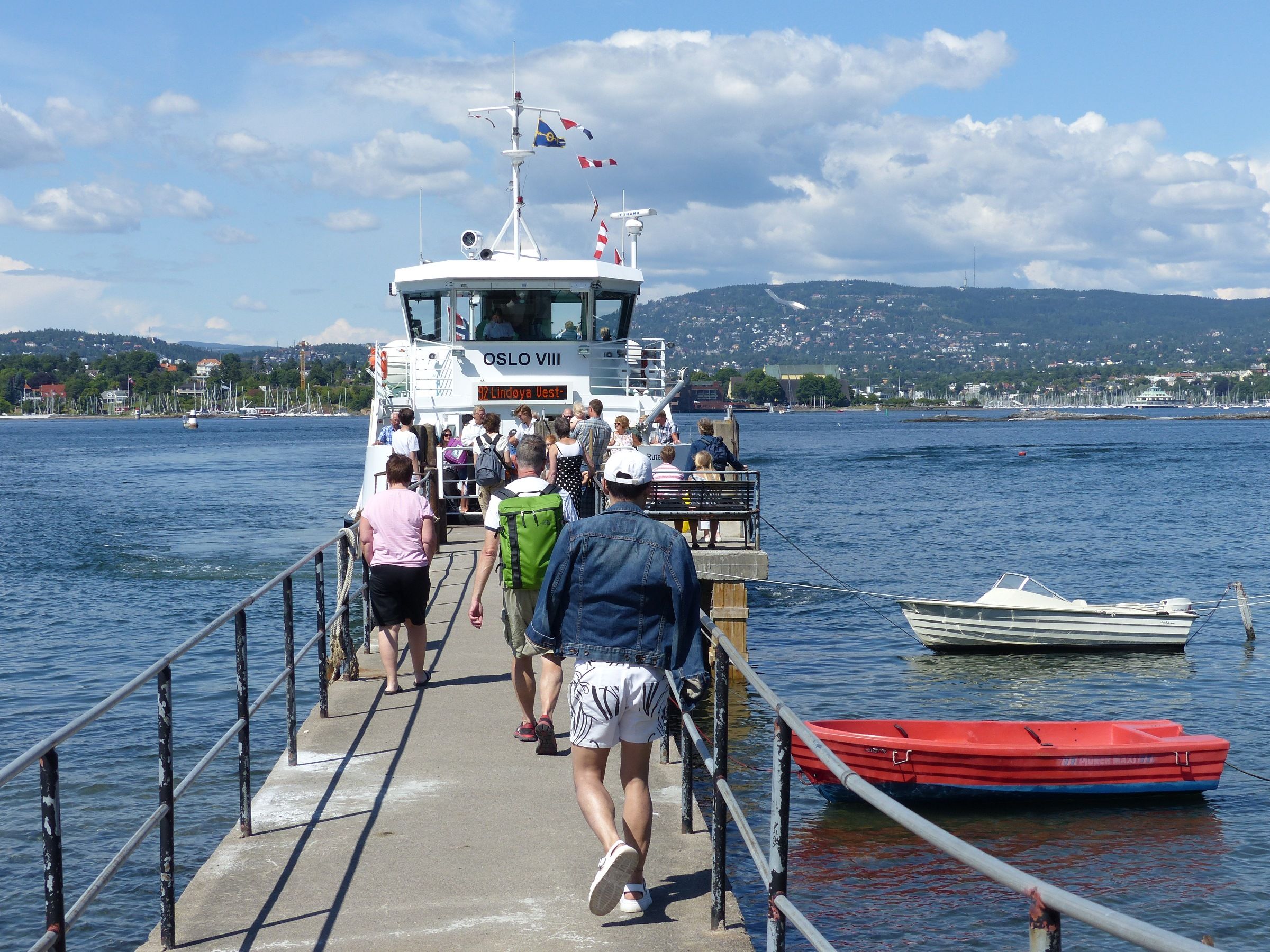 people who board one of the island ferries