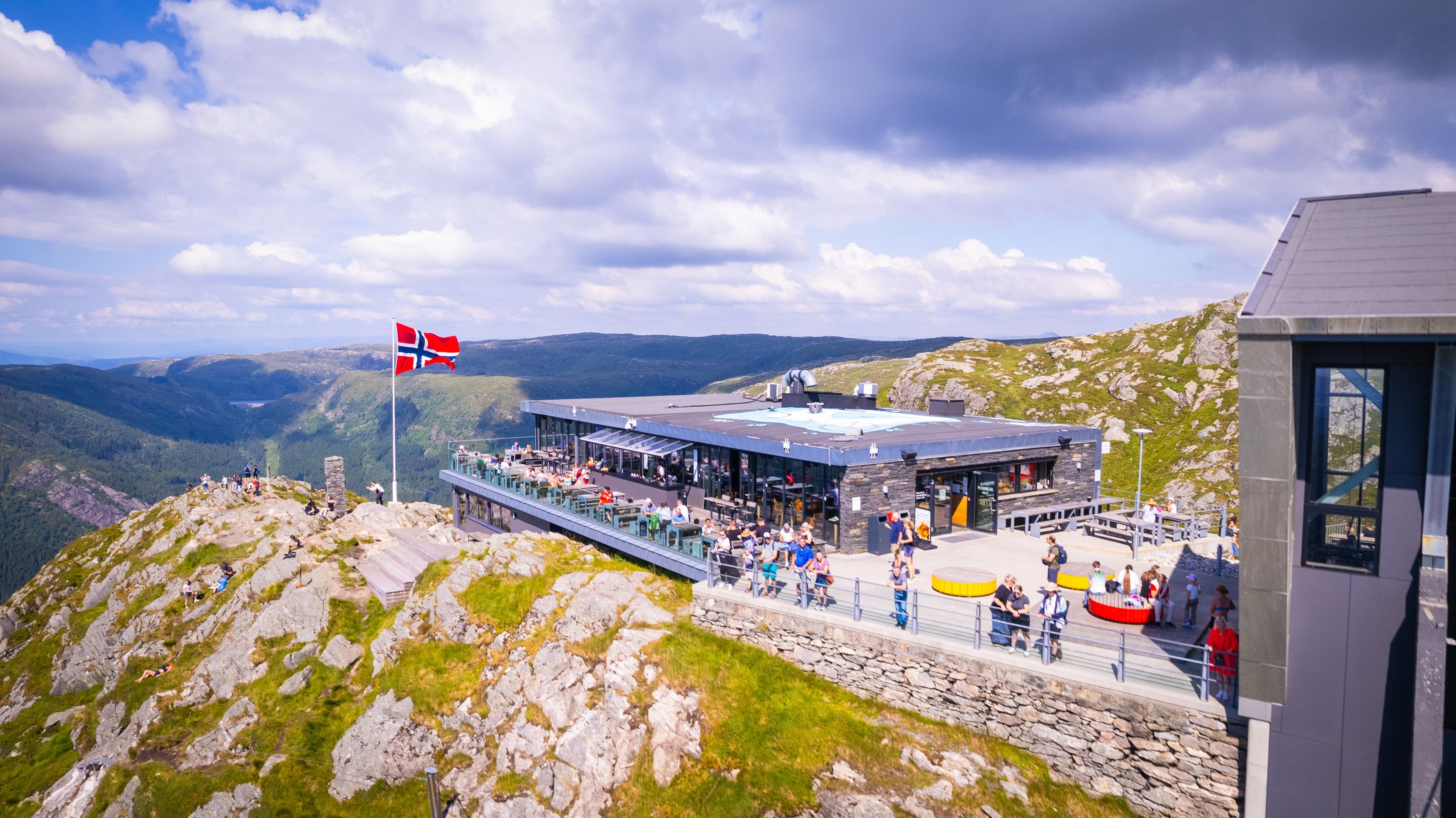 Terrassen med utsikt og Vidden i bakgrunnen