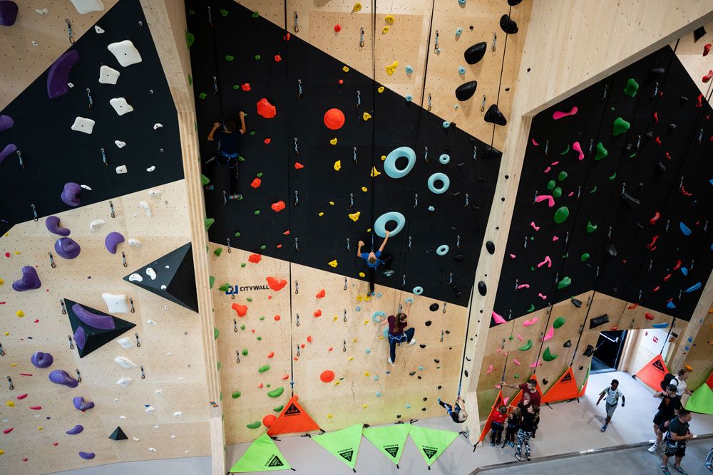 climbing wall at "Høyt under the Roof" in Skien