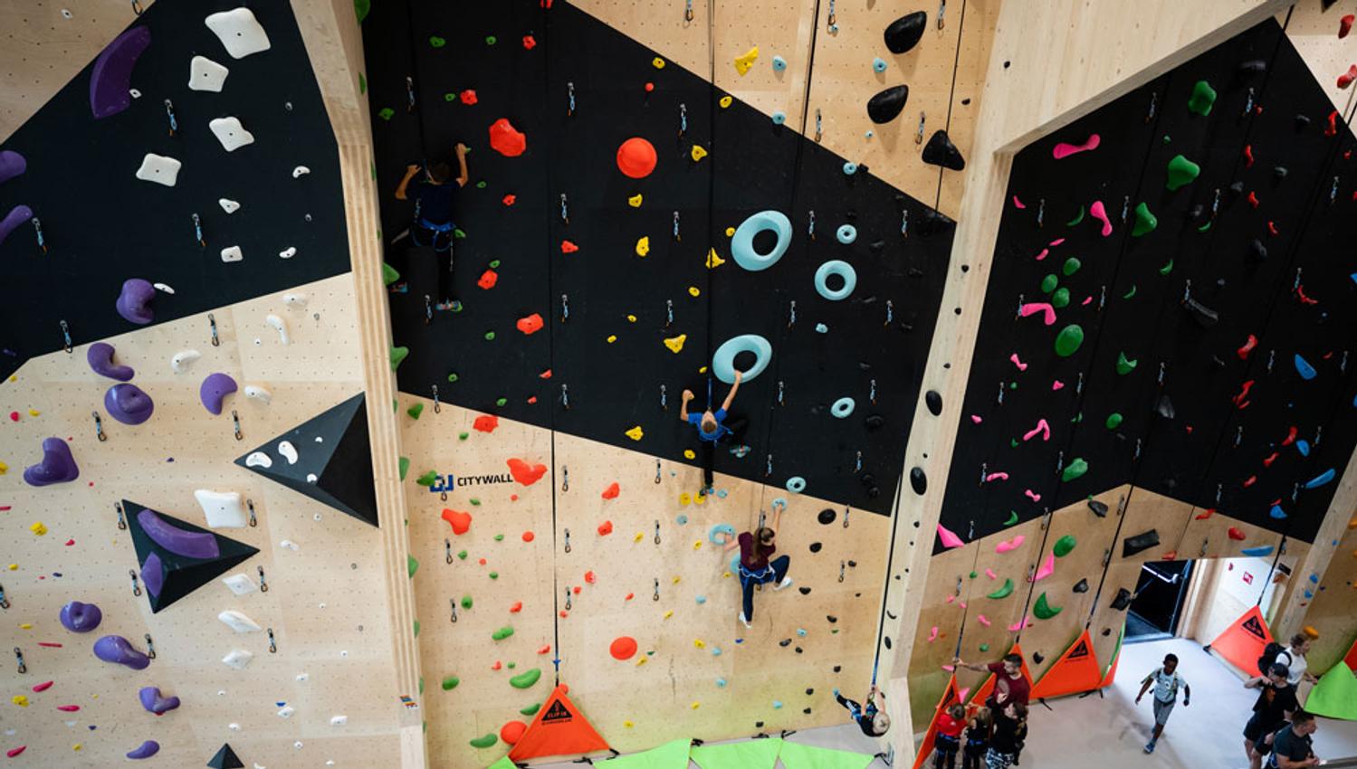 climbing wall at "Høyt under the Roof" in Skien