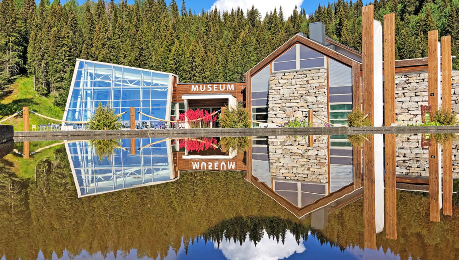 Ves-Telemark Museum reflected in the water