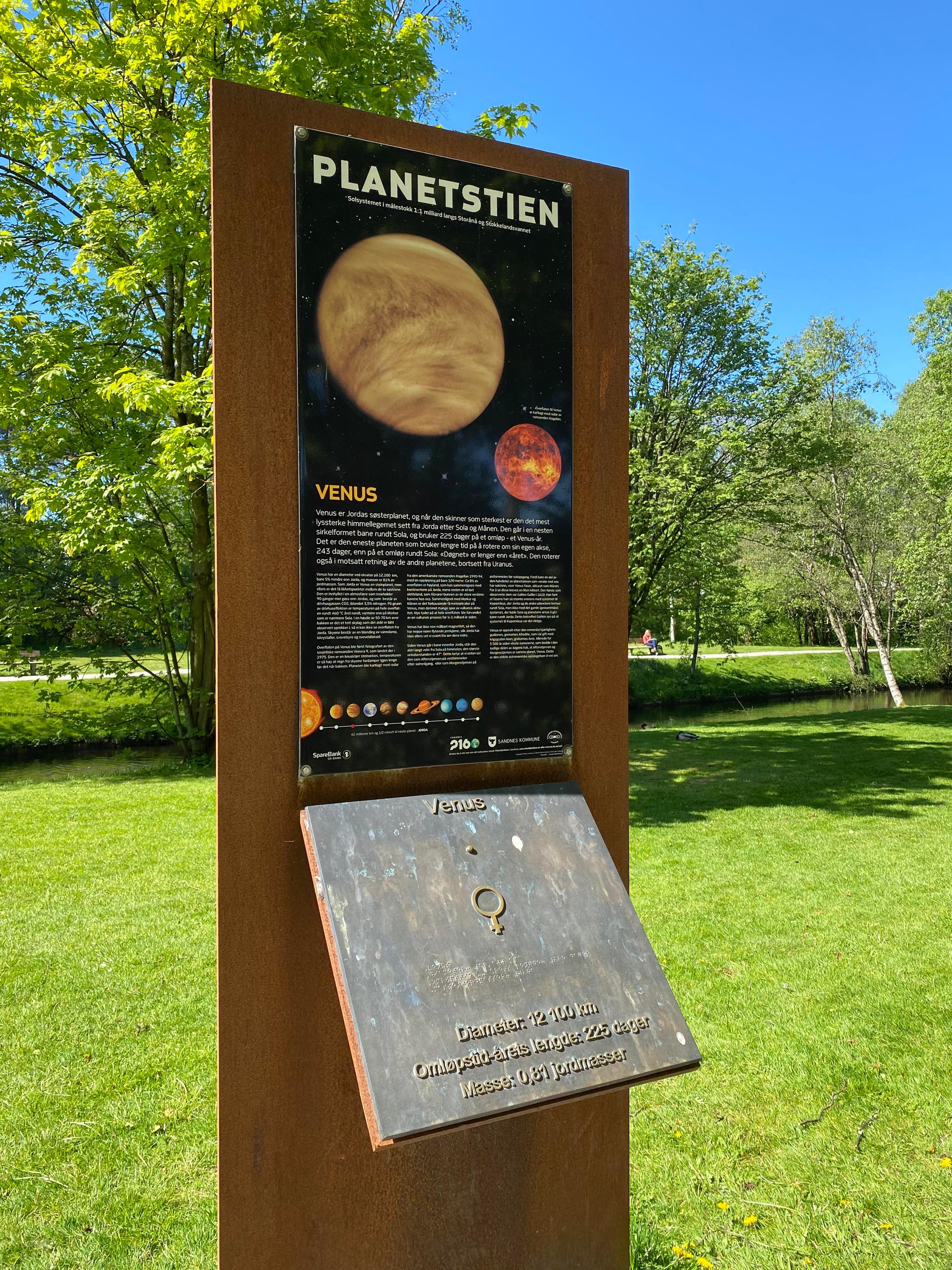 The planet trail at Sandvedparken