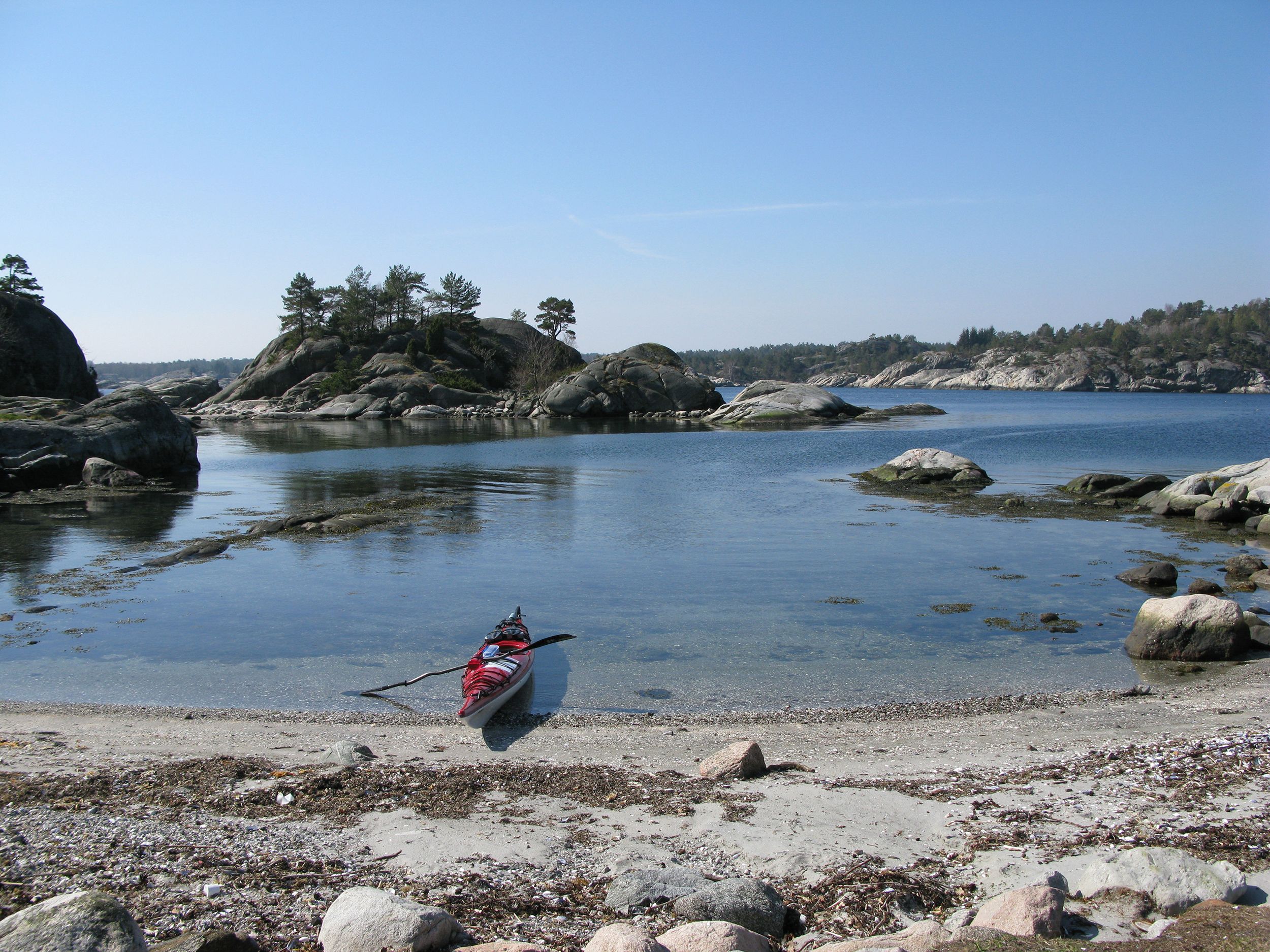 Skauerøya Lillesand kajakk på strand