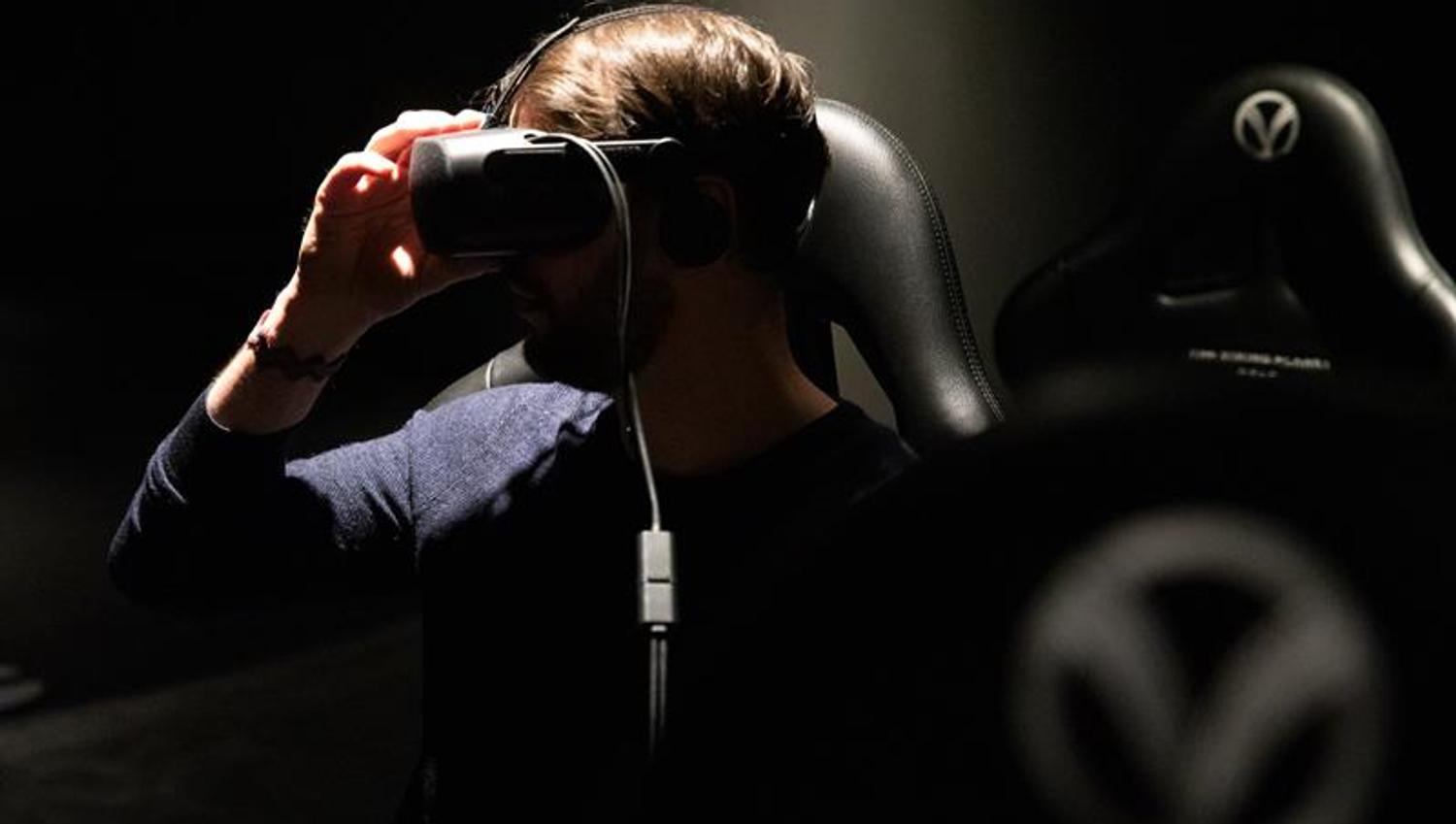 Person wearing a VR headset