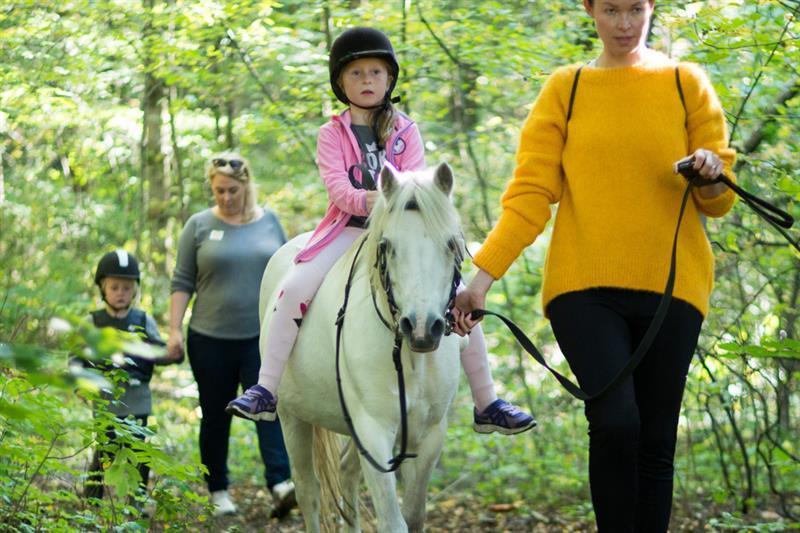 Riding in the woods.