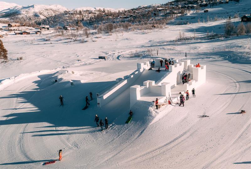 the snow castle at Rauland ski center