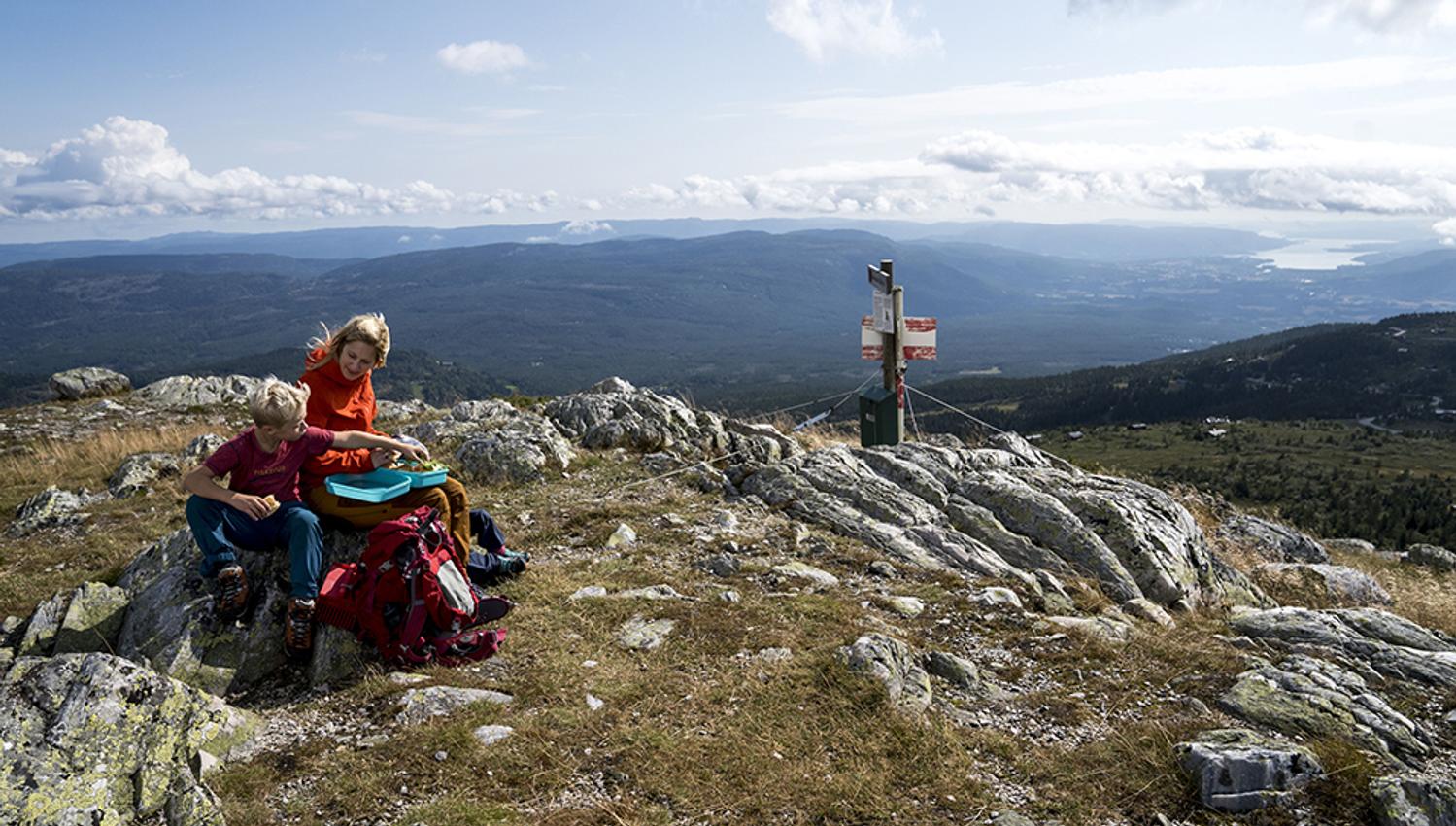 matpause og utsikt fra toppen