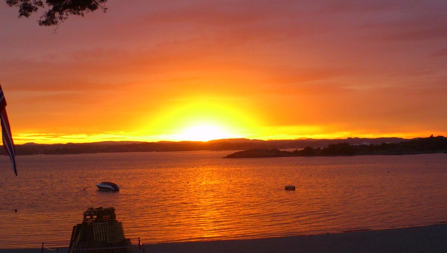 Sunset at Vøra Camping