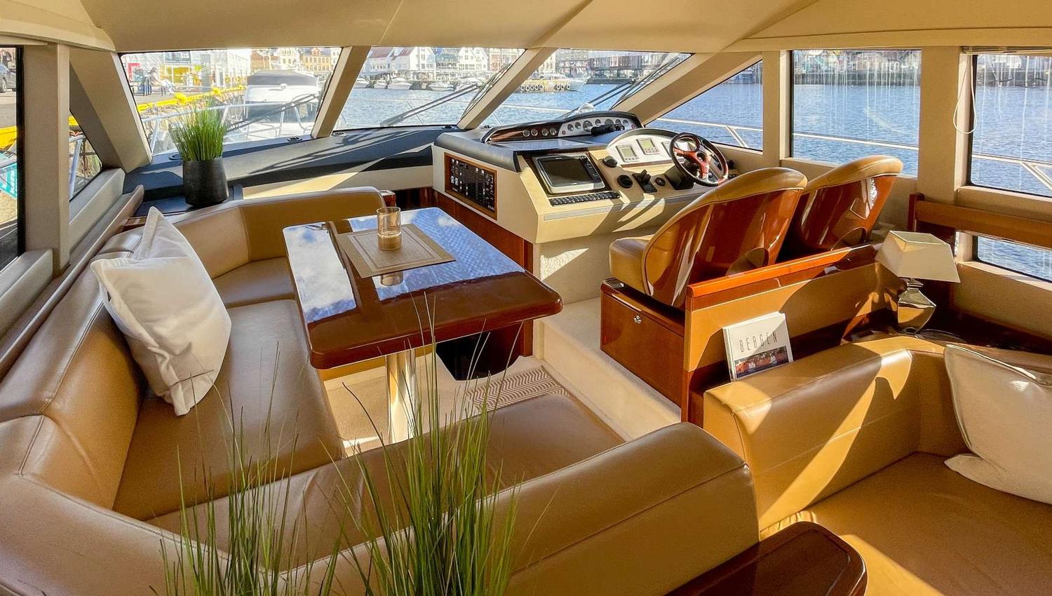 The interior of the boat