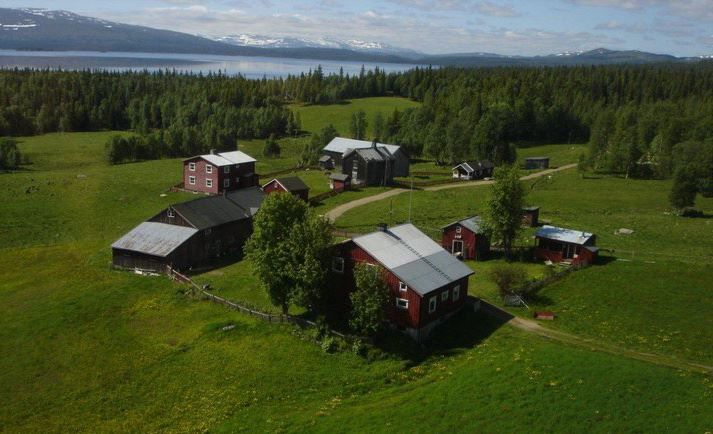 Gjefsjøen fjellgård flyfoto