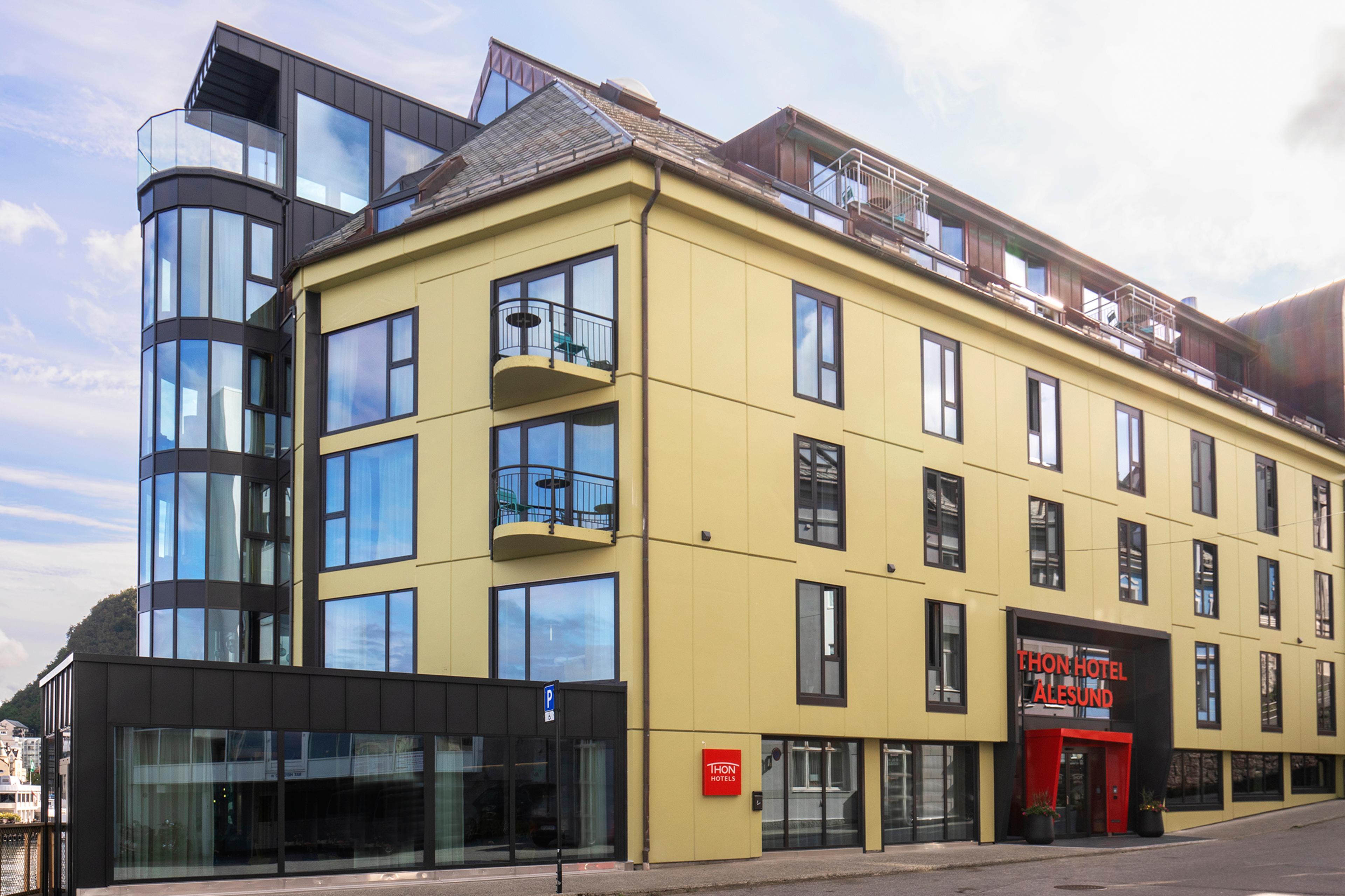 Flott inngangsparti på hotellet