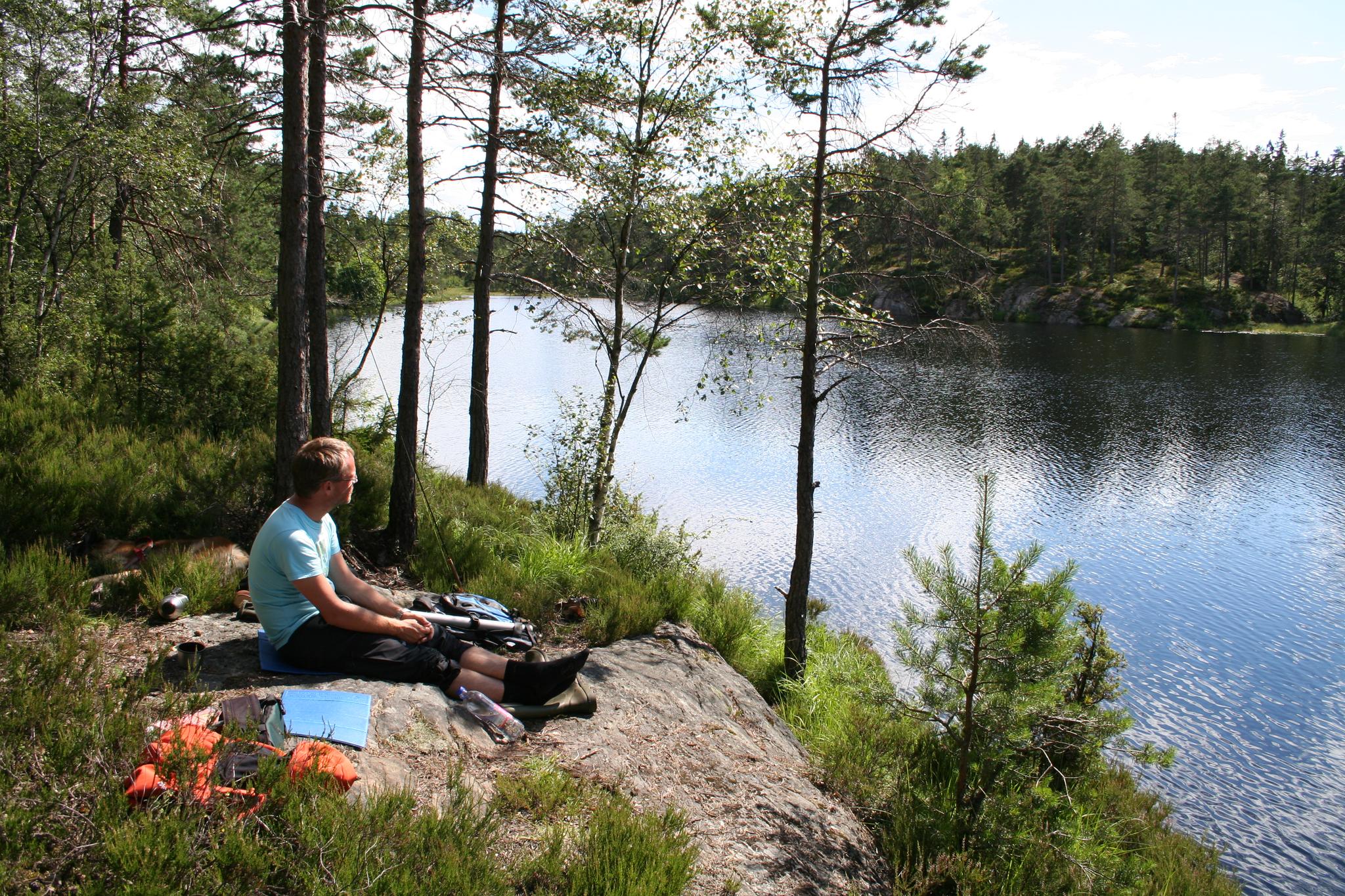 Mann raster ved Litjern