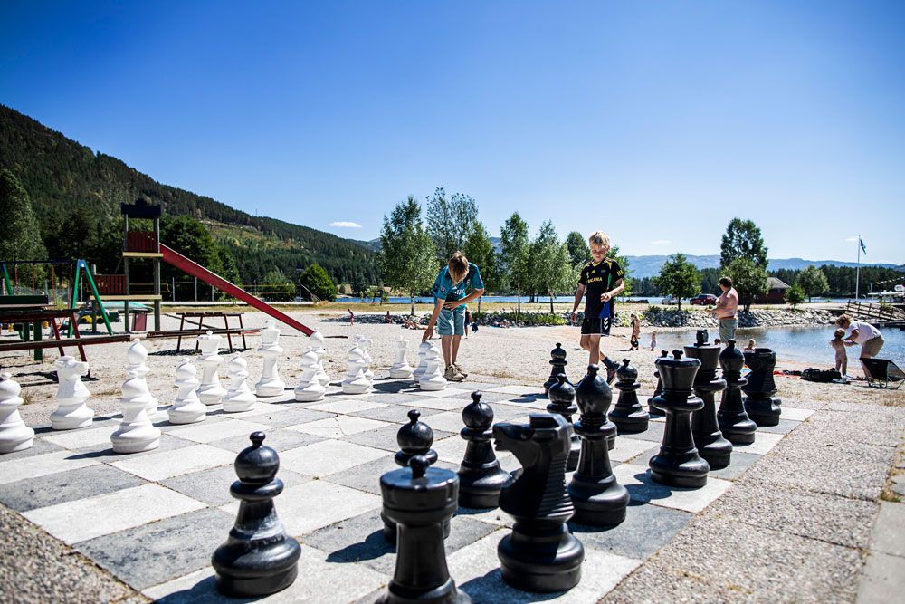 Sjakkspill på Straand Sommerland i Vrådal