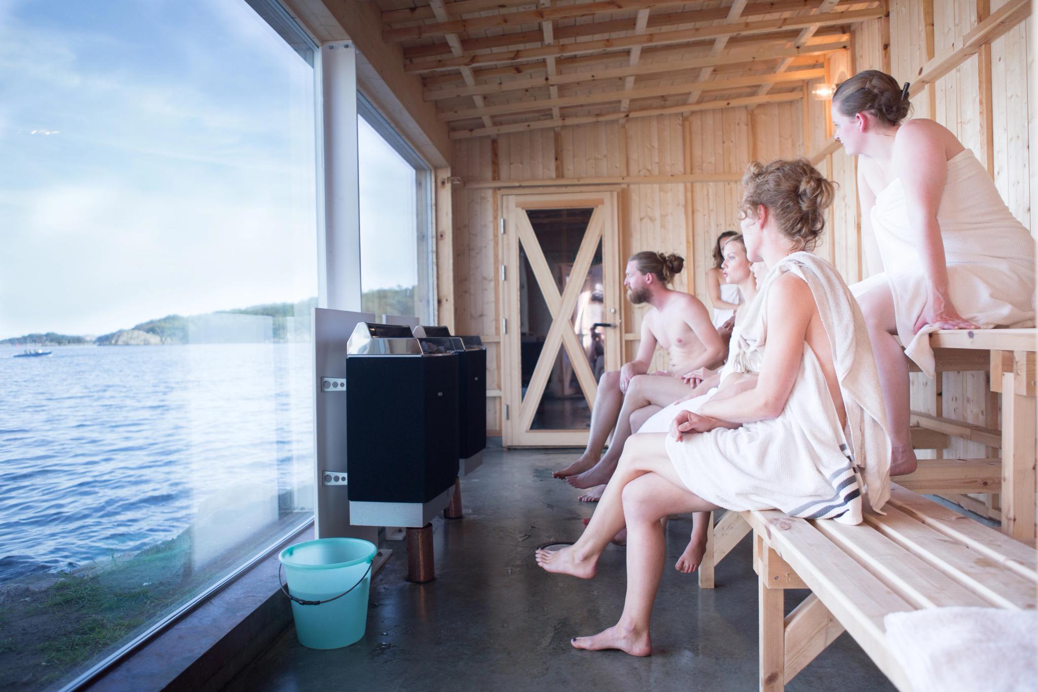 Farsund Sauna fra innsiden.