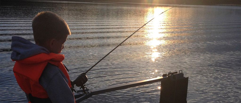 Young boy fishing