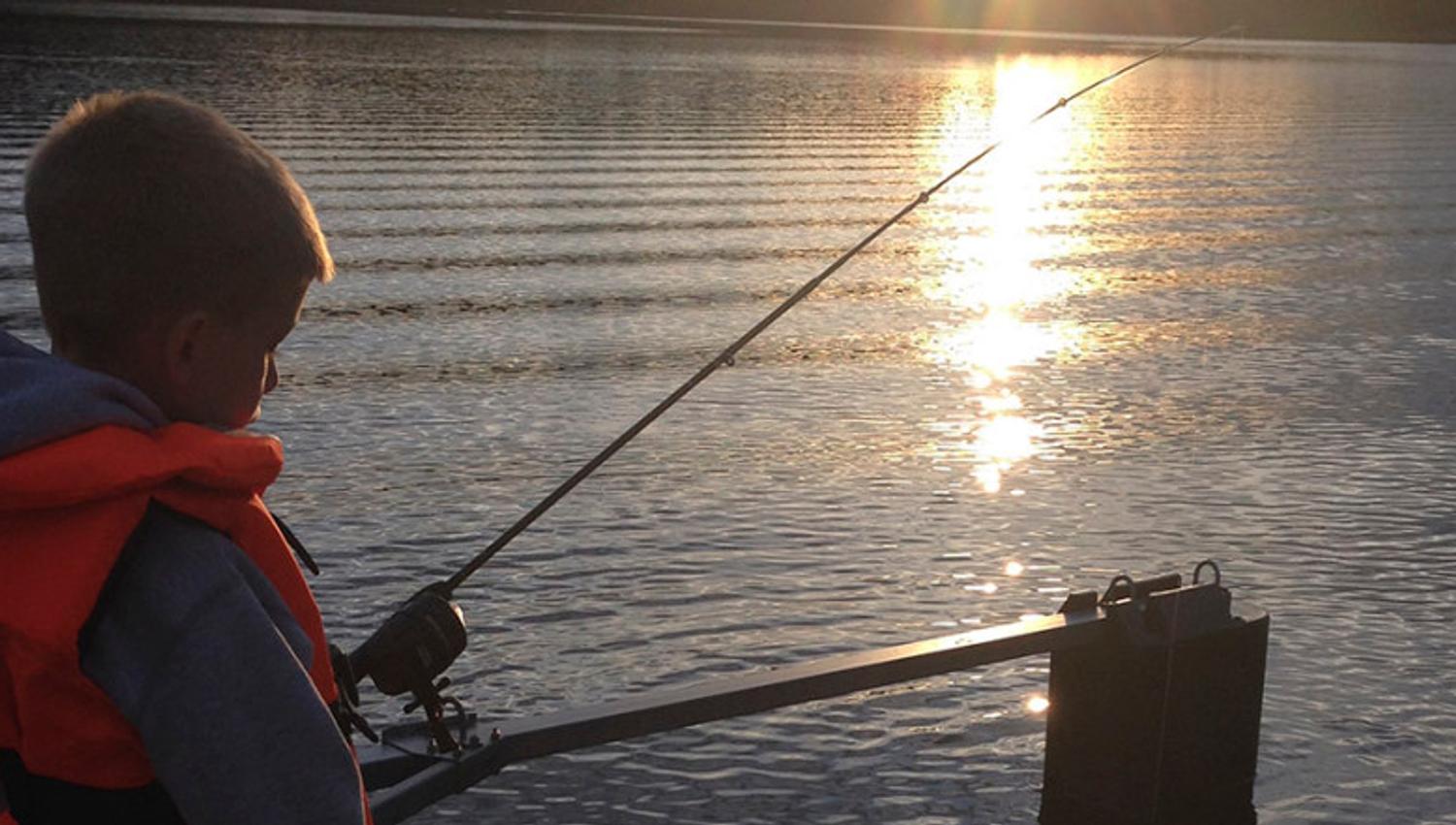Young boy fishing