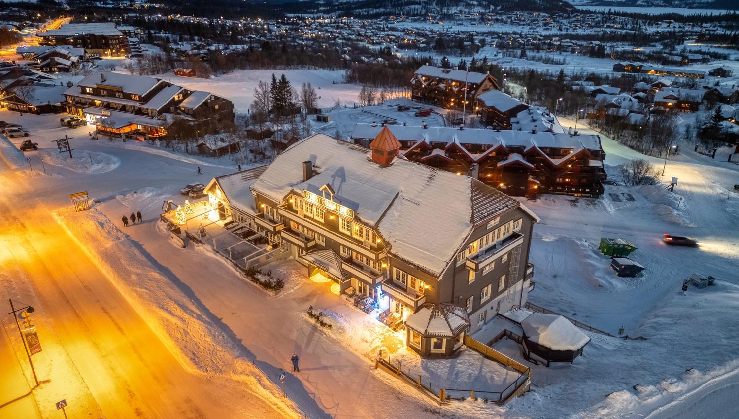 Dronefoto Gjestegaarden vinter