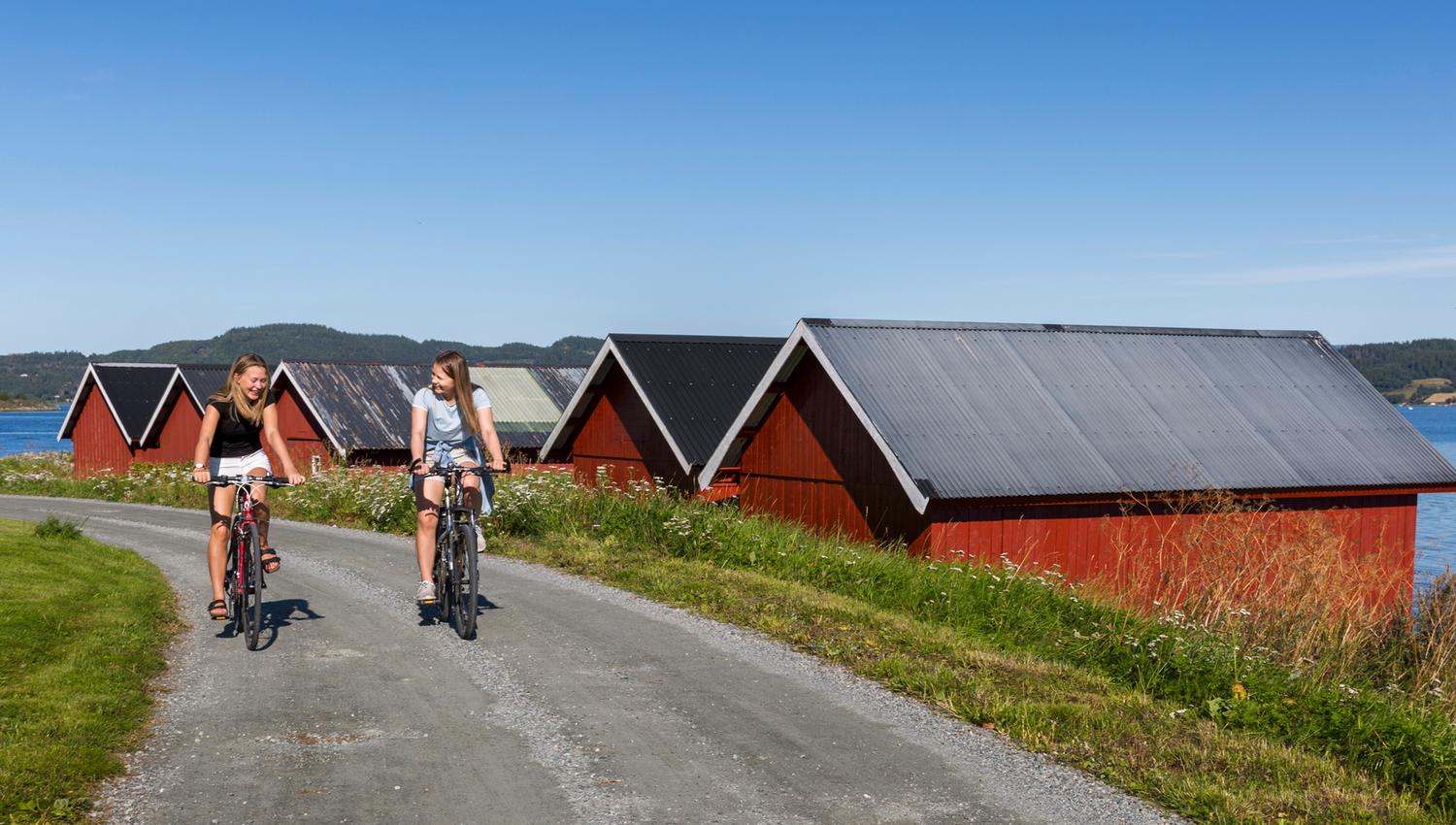 Biking in Straumen at Inderøy, along the Borgenfjorden