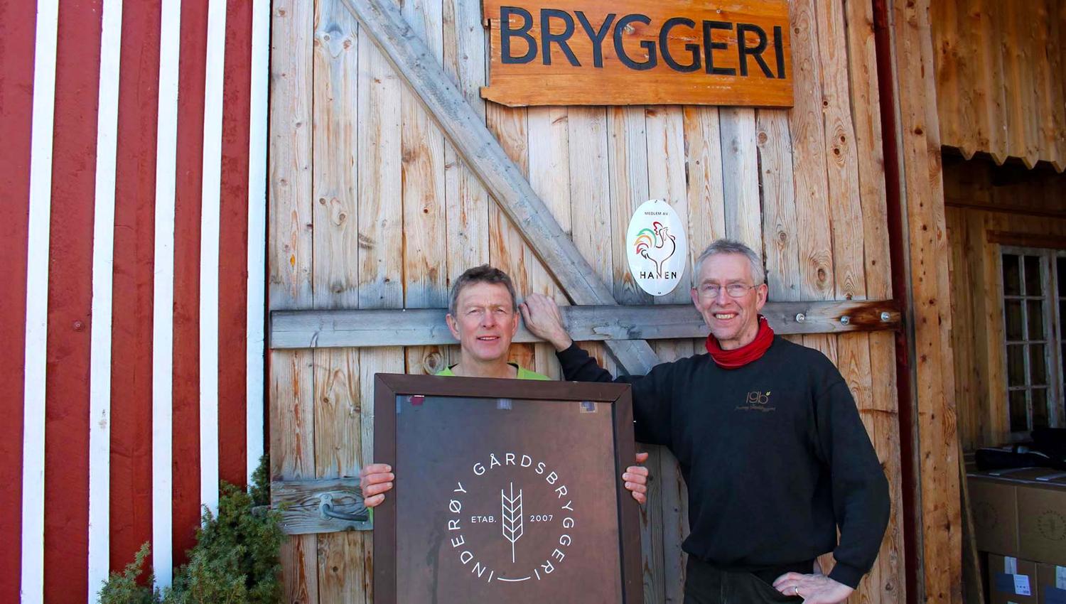 Per Morten og Steinar Kvam på Kvam Østre - gårdsbutikken Inderøy Gårdsbryggeri