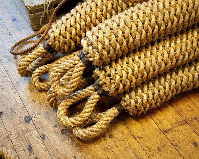 Completed rope fenders made at Hardanger Maritime Center.