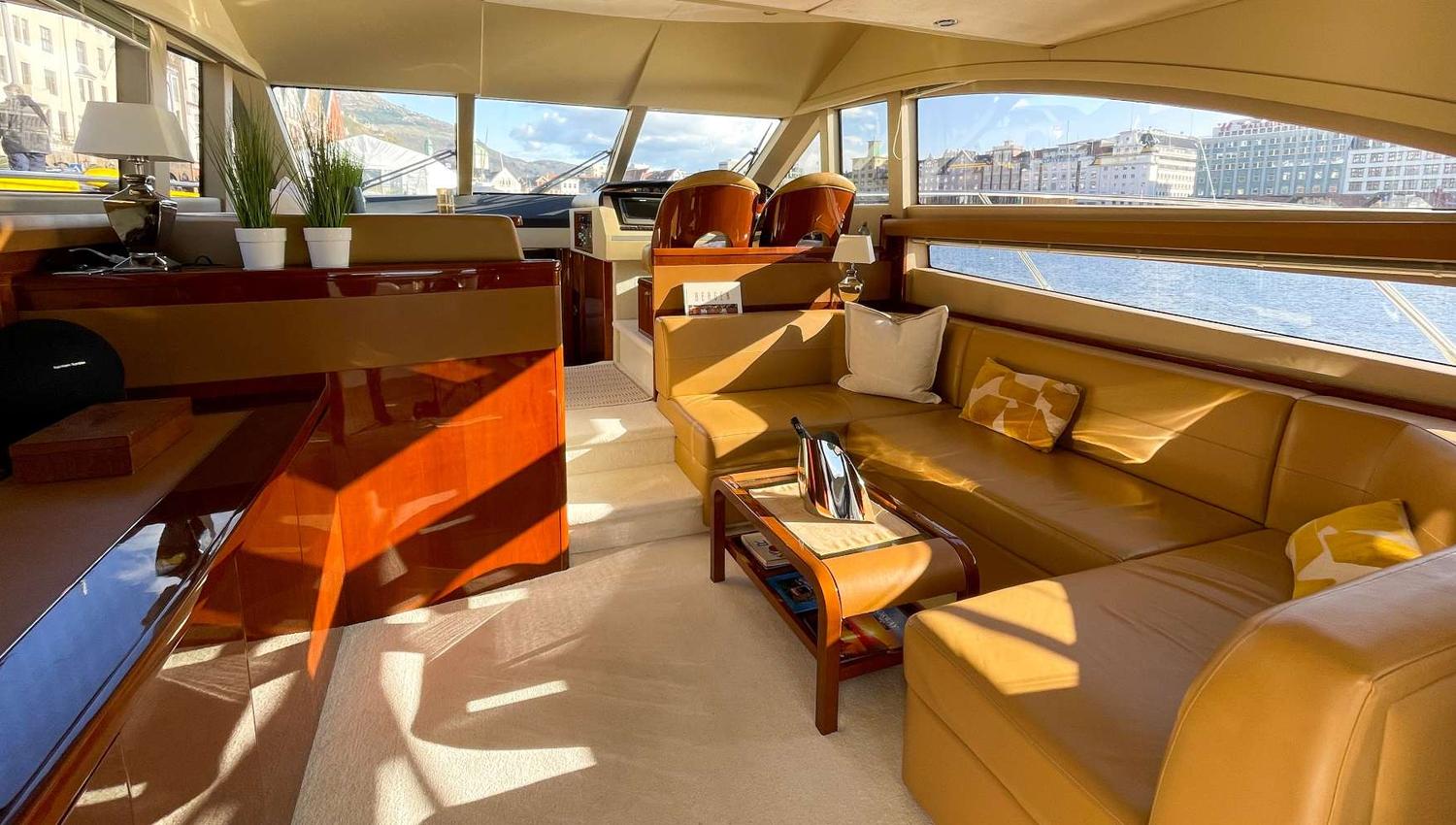 The interior of the boat