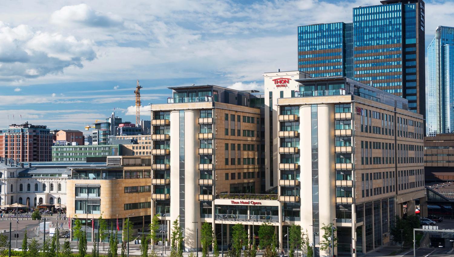 Exterior with Postgirobygget in the background.