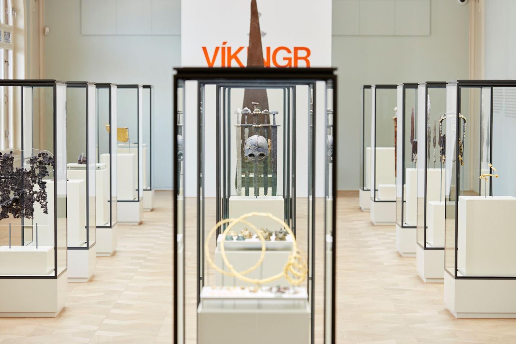 Various artefacts on display in the "Vikingr" exhibition.