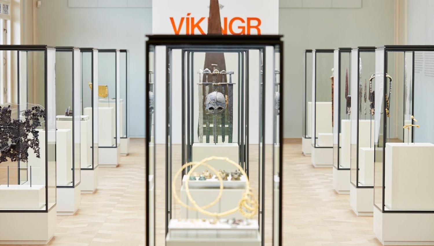 Various artefacts on display in the "Vikingr" exhibition.