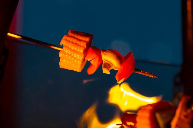 Barbecued vegetables