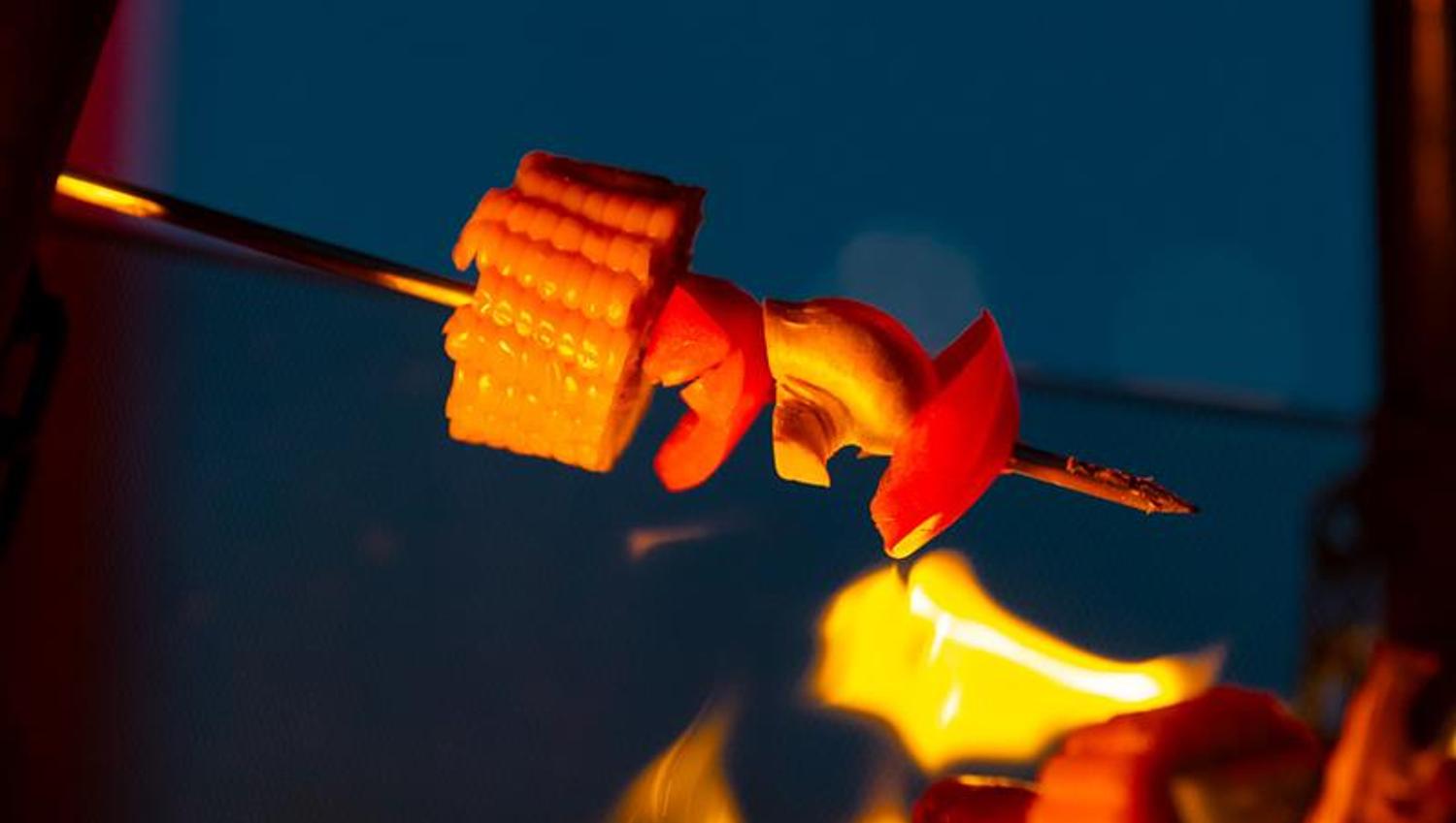 Barbecued vegetables