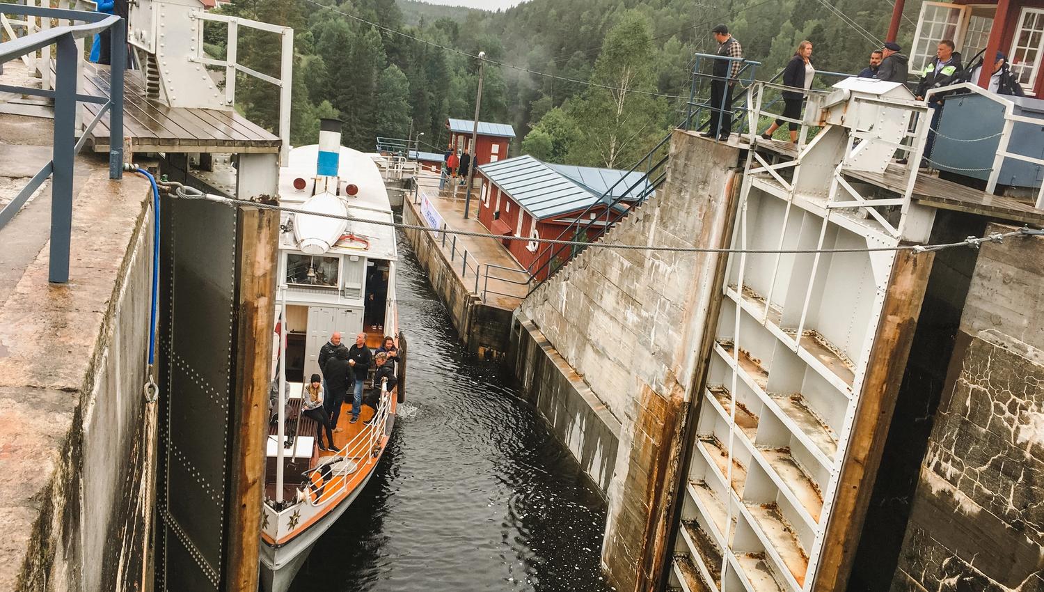 MS Brekke sluser i Brekke sluser Halden Haldenkanalen