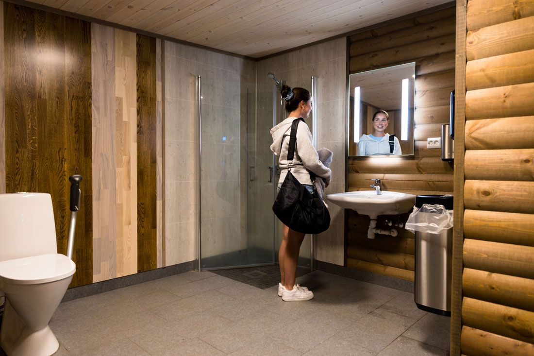 toalett og dusj på Panorama badstu