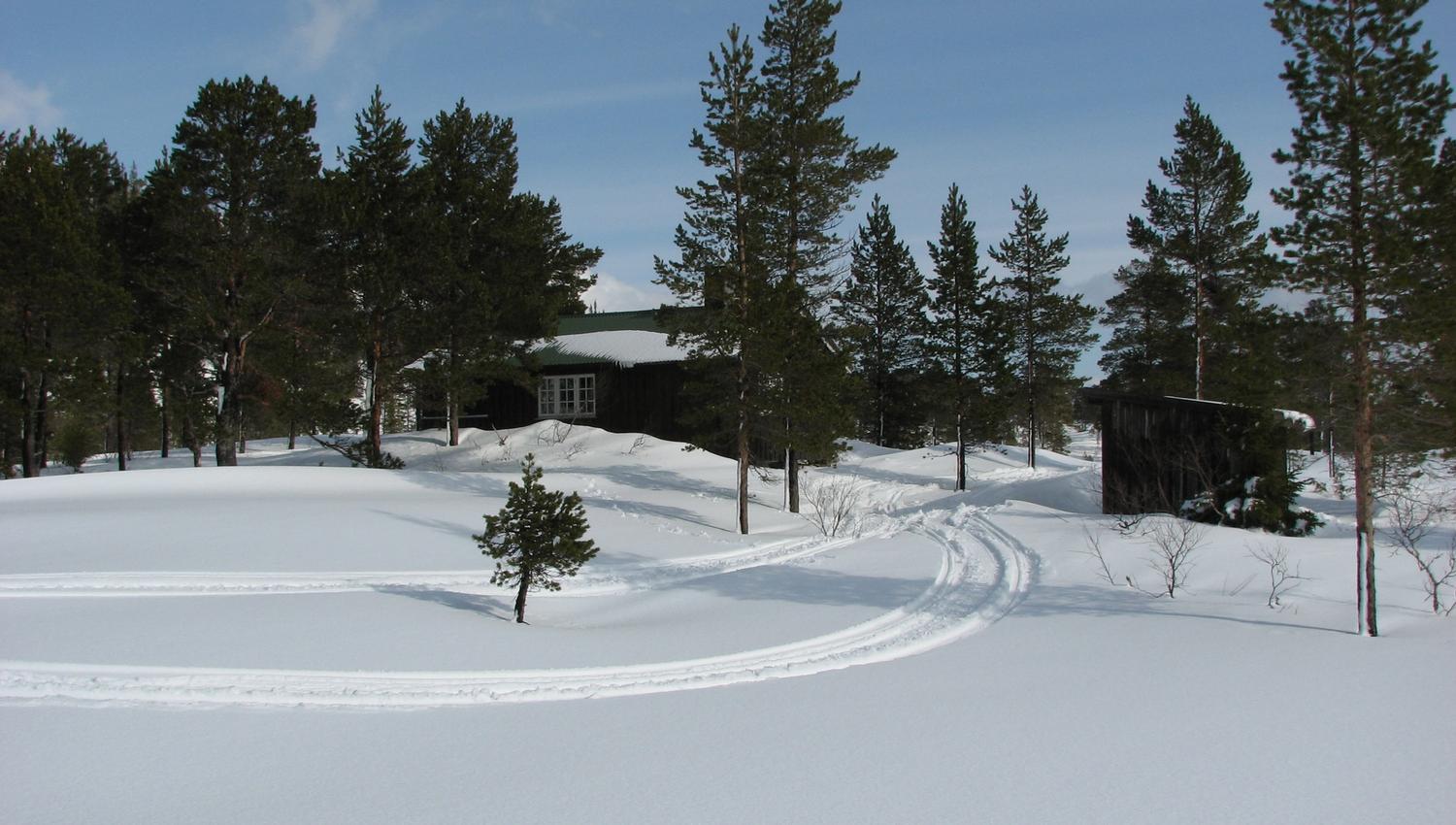 Kvernsjøhytta til Snåsa Fjellstyre, vinter