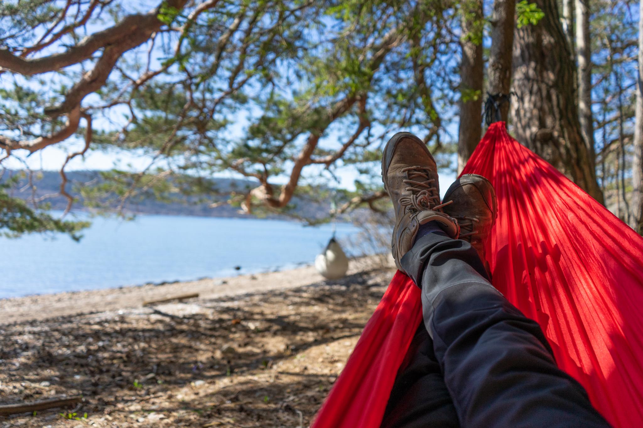 Turgåer slapper av i hengekøya.