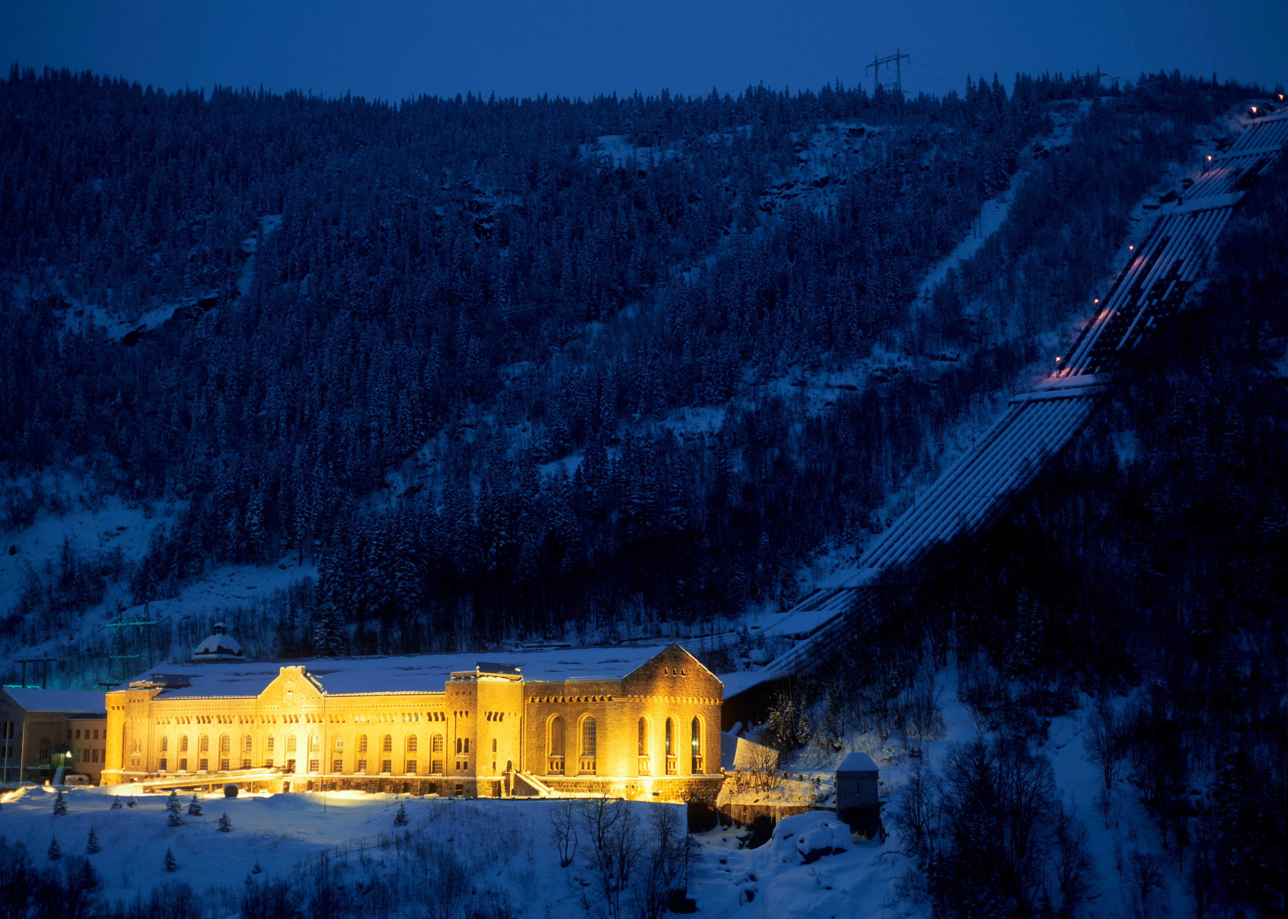 Norsk Industriarbeider museum om vinteren